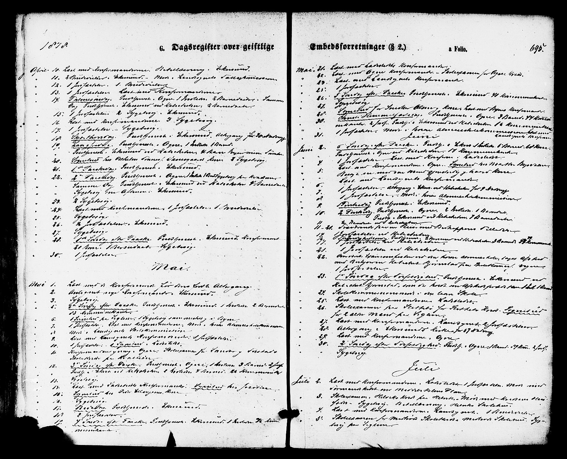 Eigersund sokneprestkontor, AV/SAST-A-101807/001/30/30BA/L0014: Ministerialbok nr. A 13, 1866-1878, s. 695