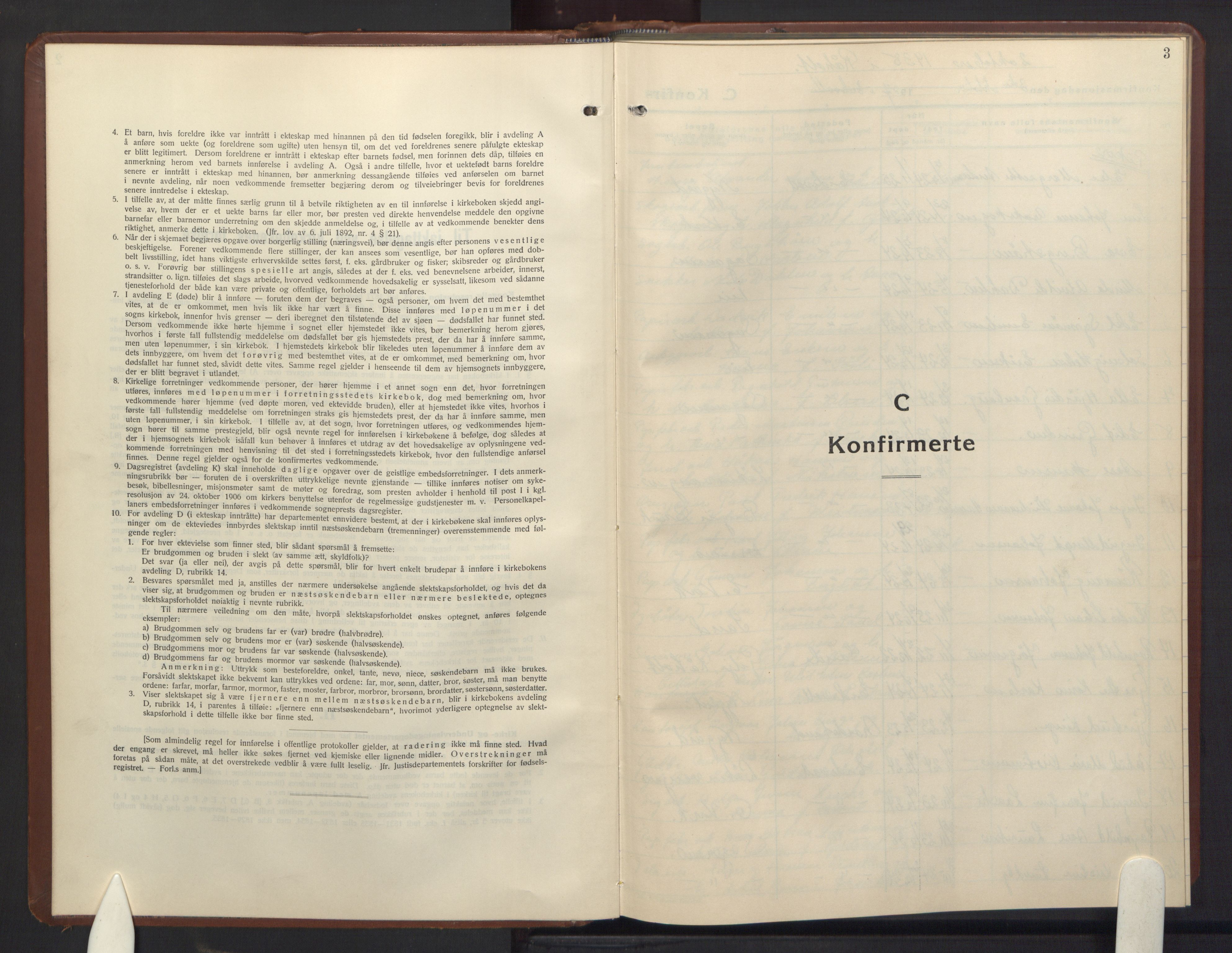 Eidsvoll prestekontor Kirkebøker, AV/SAO-A-10888/G/Ga/L0013: Klokkerbok nr. I 13, 1936-1953, s. 3