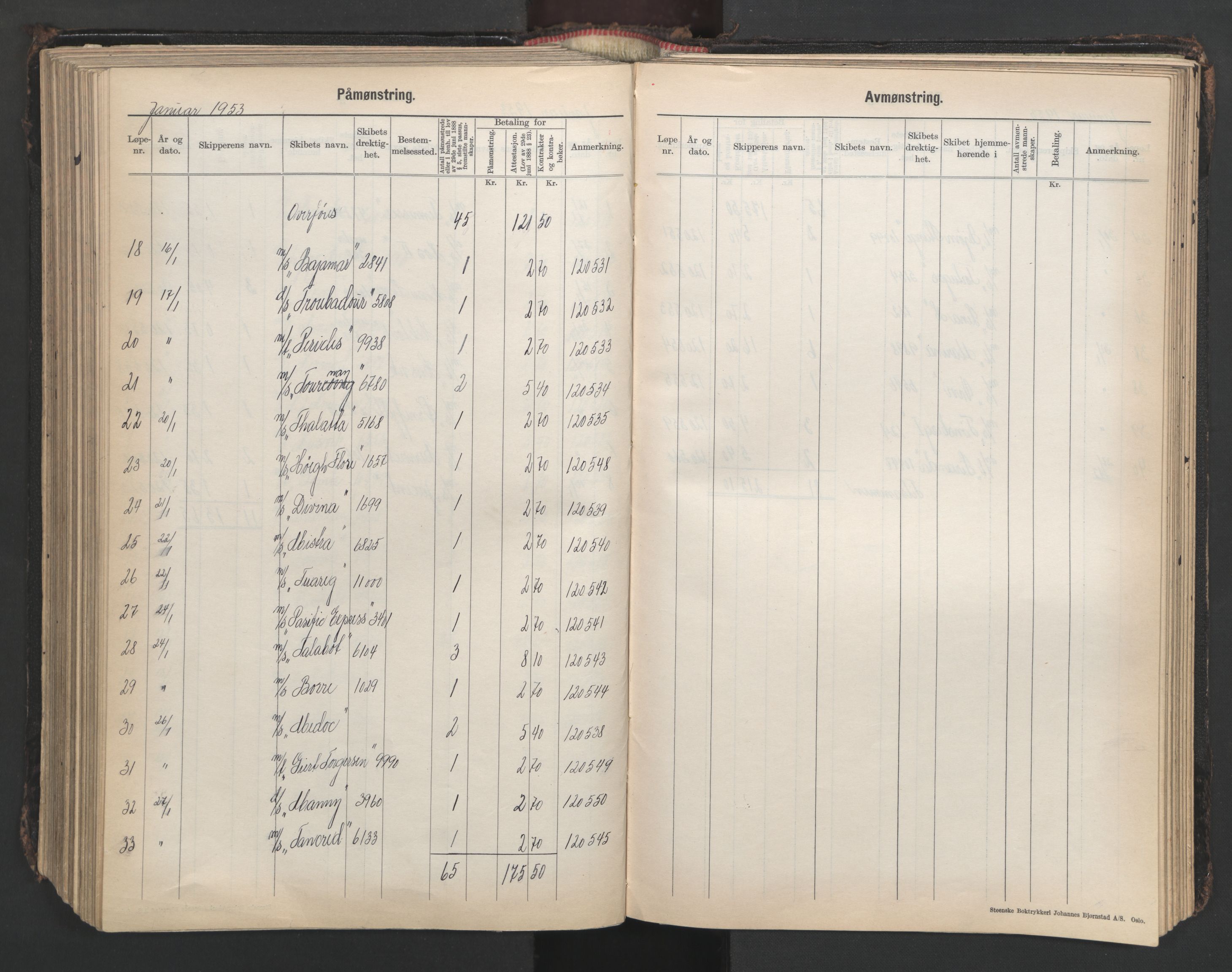 Tønsberg innrulleringskontor, AV/SAKO-A-786/H/Ha/L0009: Mønstringsjournal, 1939-1955, s. 339