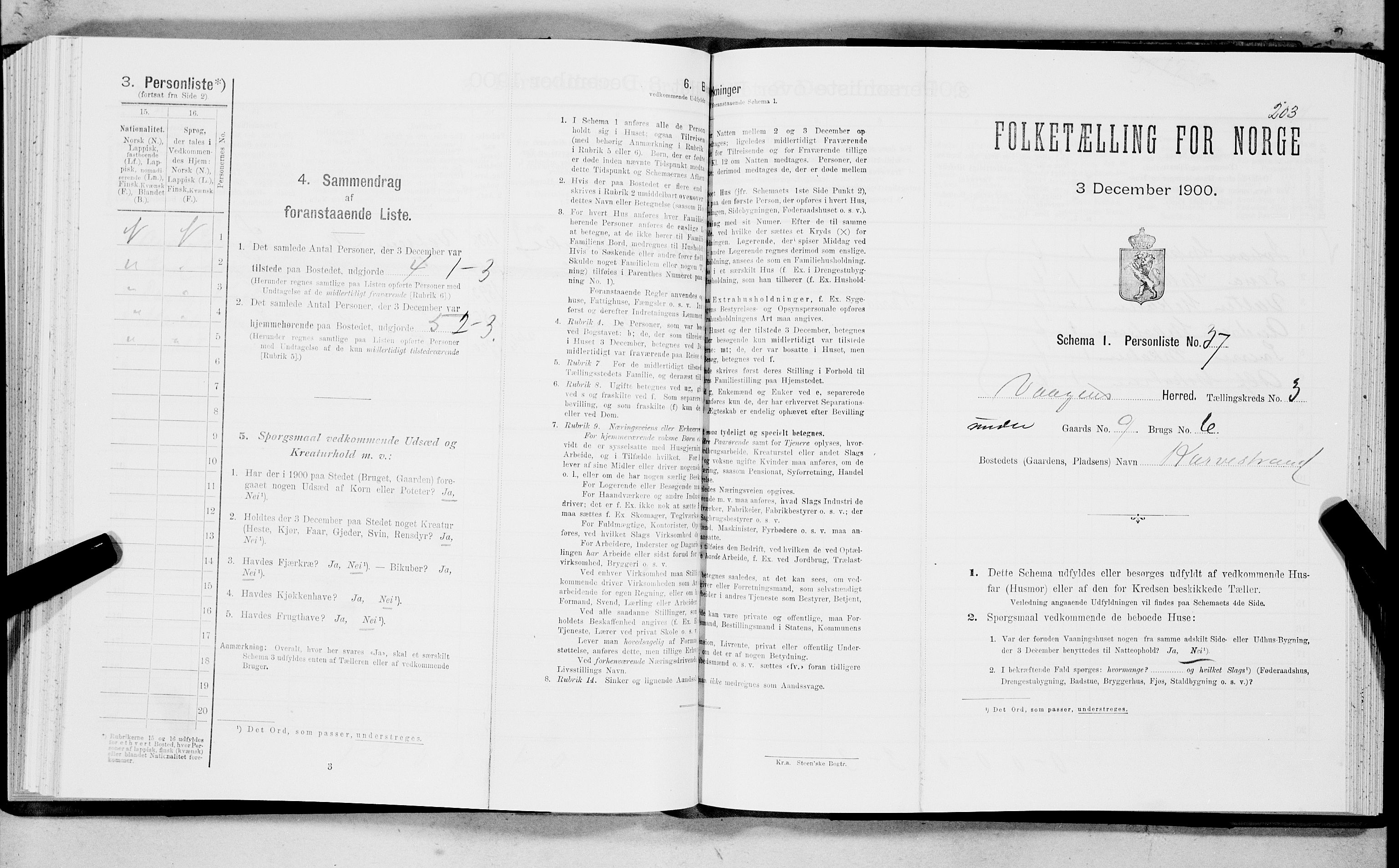 SAT, Folketelling 1900 for 1865 Vågan herred, 1900, s. 204