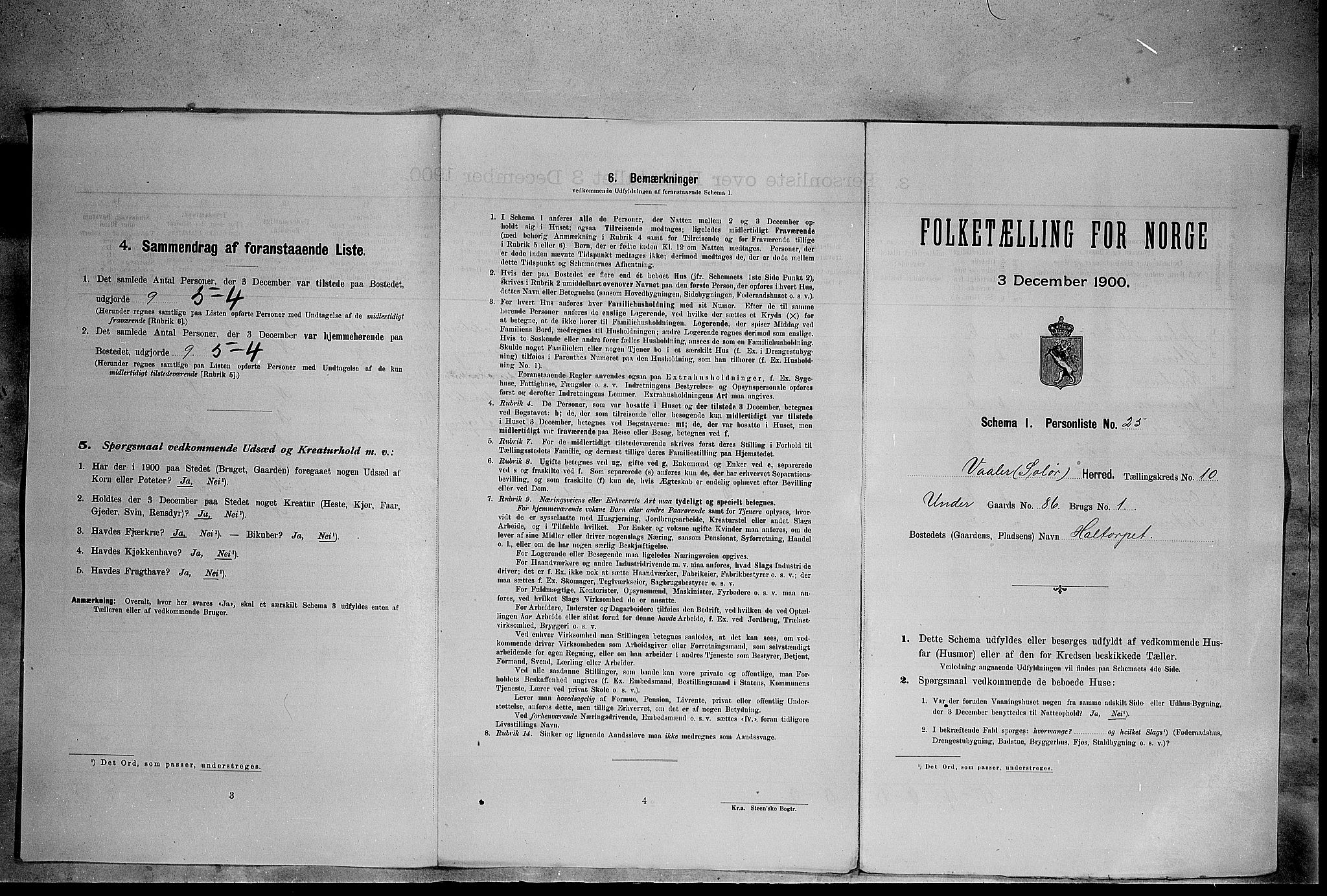 SAH, Folketelling 1900 for 0426 Våler herred, 1900, s. 1341