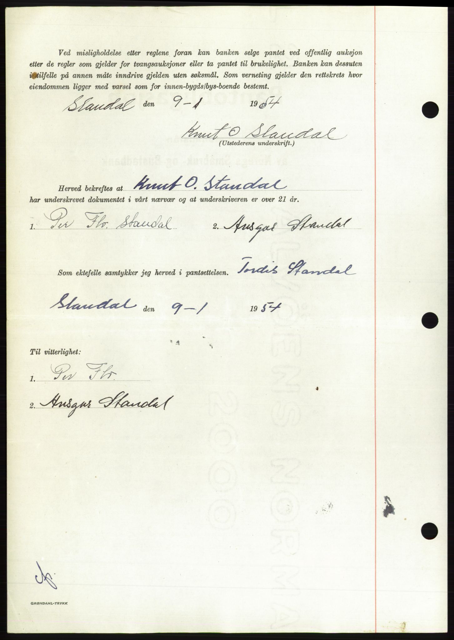Søre Sunnmøre sorenskriveri, AV/SAT-A-4122/1/2/2C/L0124: Pantebok nr. 12B, 1953-1954, Dagboknr: 182/1954