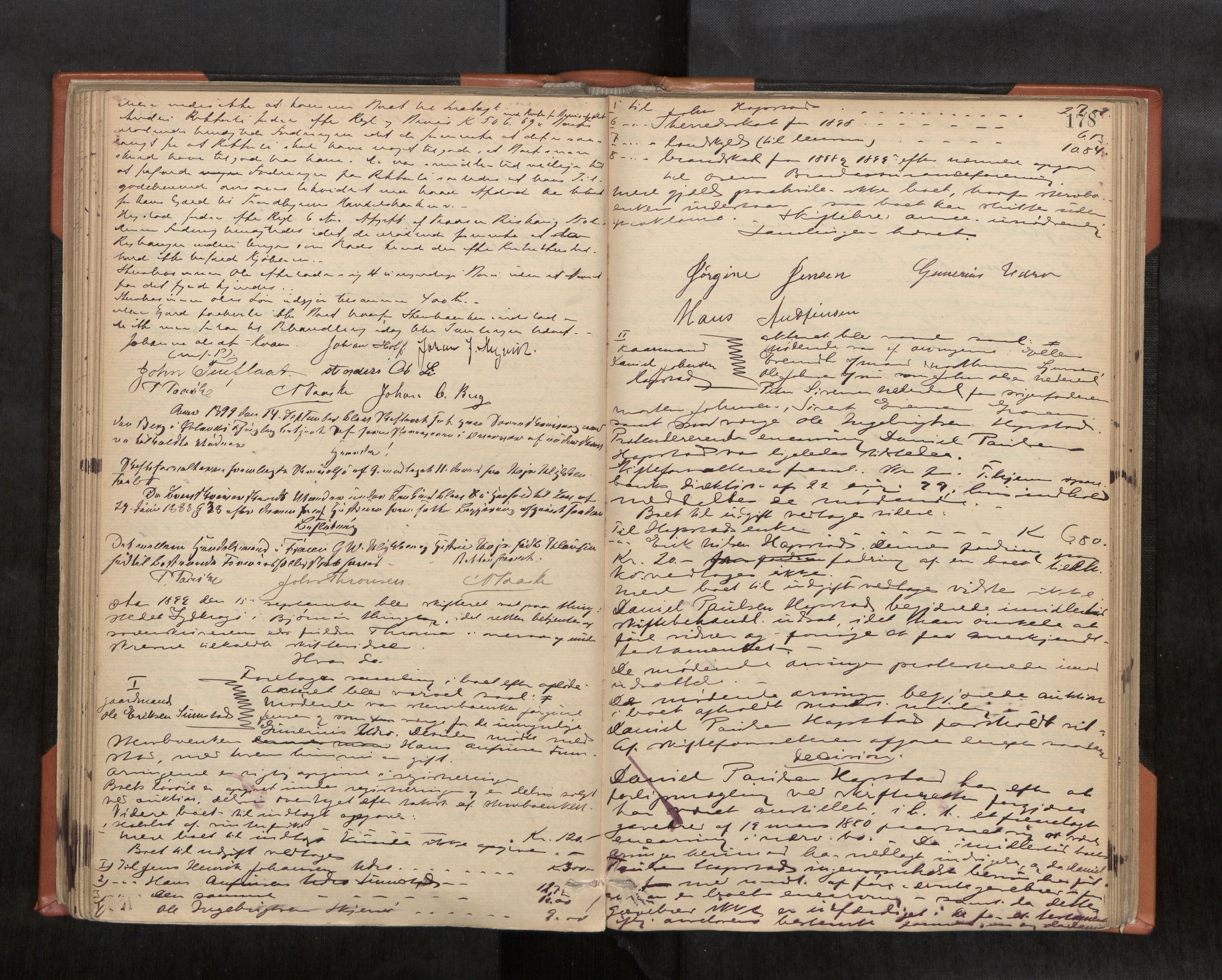 Fosen sorenskriveri, AV/SAT-A-1107/1/3/3B/L0006: Skiftebehandlingsprotokoll, 1890-1902, s. 178