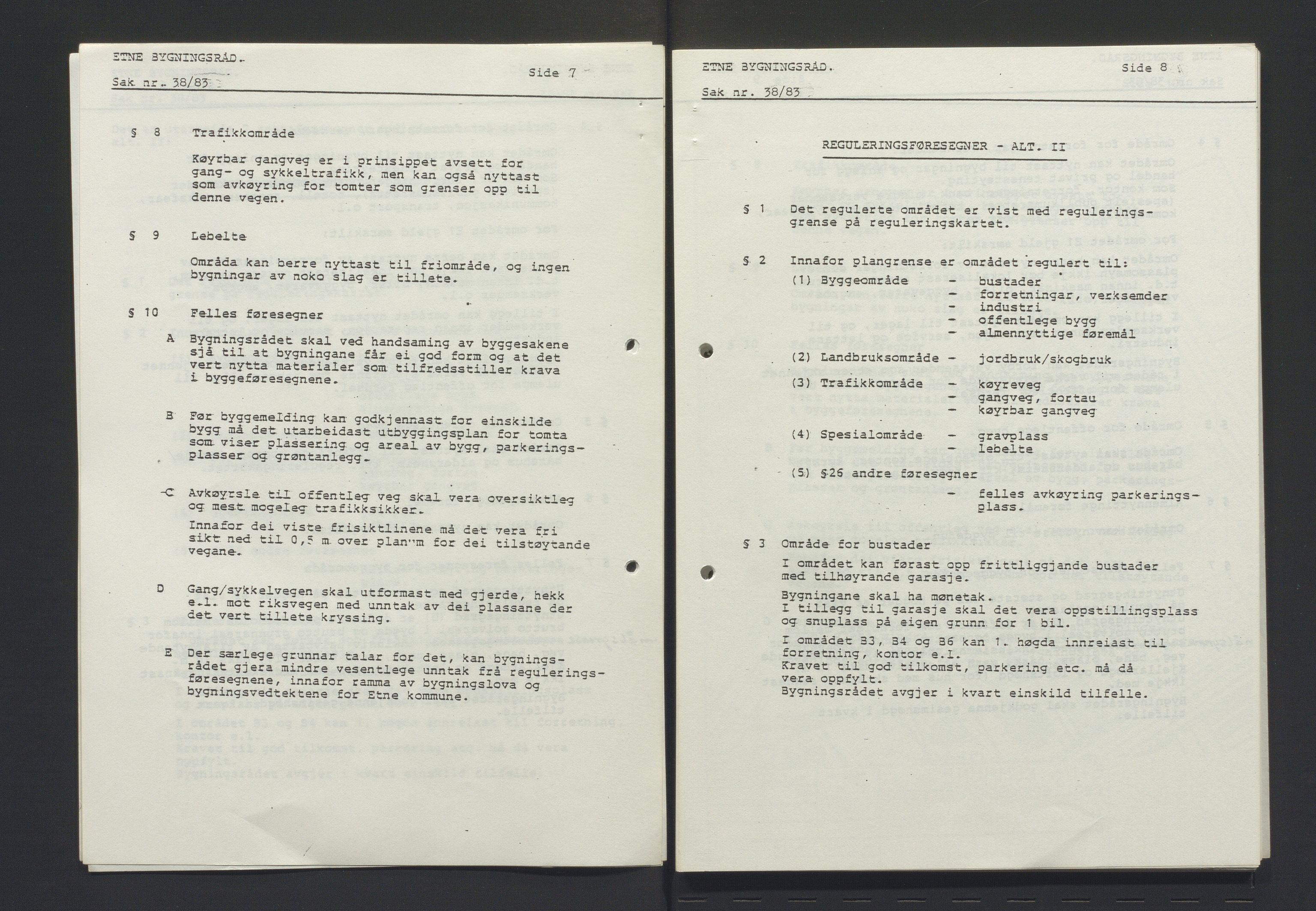 Etne kommune. Bygningsrådet, IKAH/1211-511/A/Aa/L0027: Møtebok Etne bygningsråd Ib, 1983