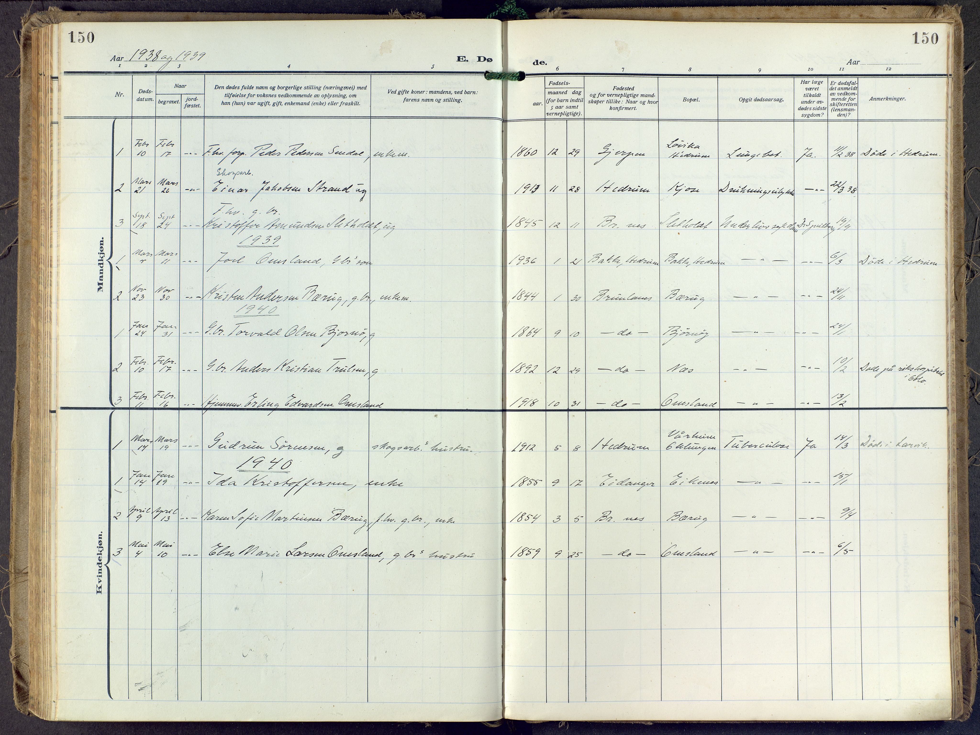 Brunlanes kirkebøker, SAKO/A-342/F/Fd/L0002: Ministerialbok nr. IV 2, 1918-1958, s. 150