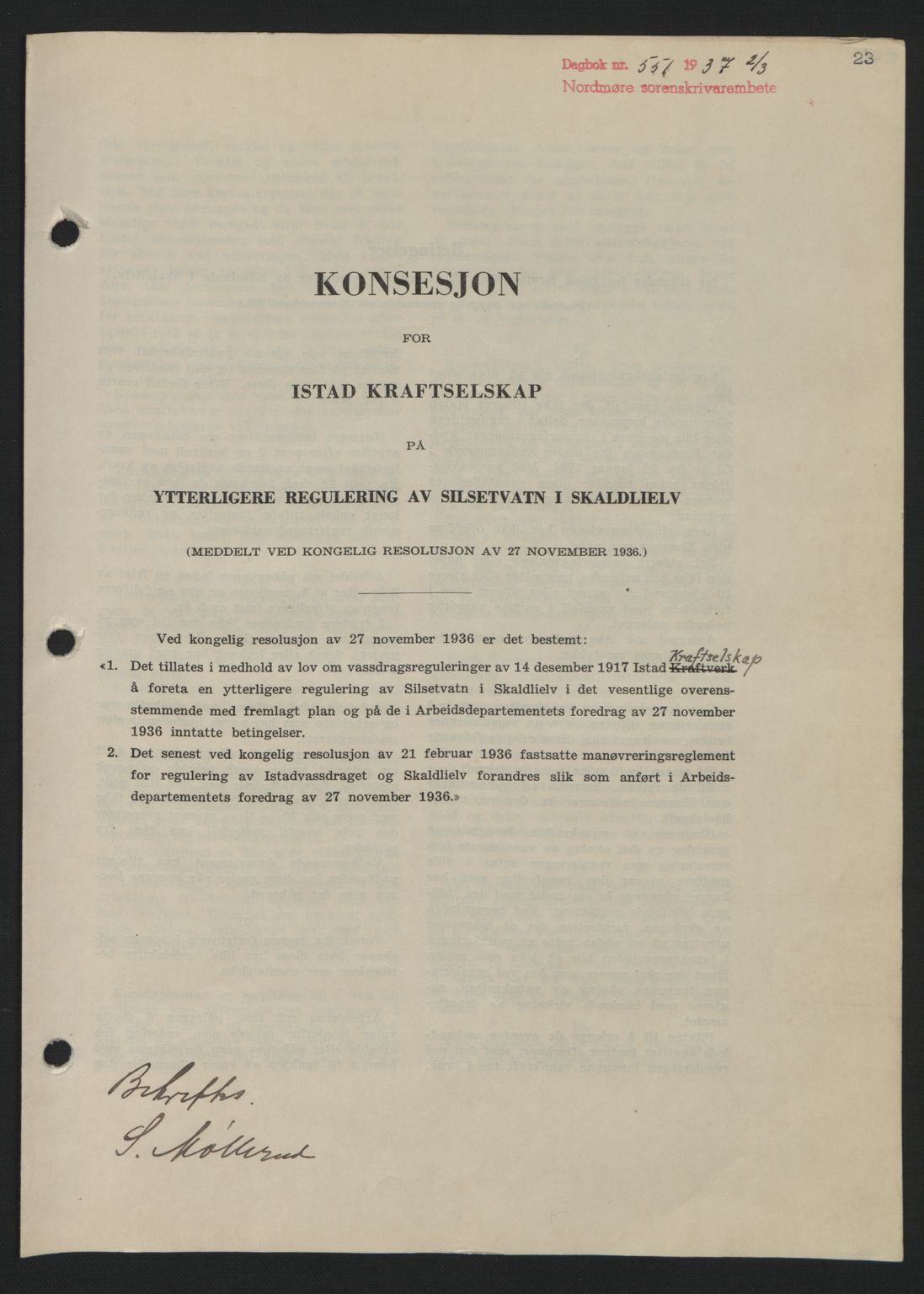 Nordmøre sorenskriveri, SAT/A-4132/1/2/2Ca: Pantebok nr. A81, 1937-1937, Dagboknr: 551/1937