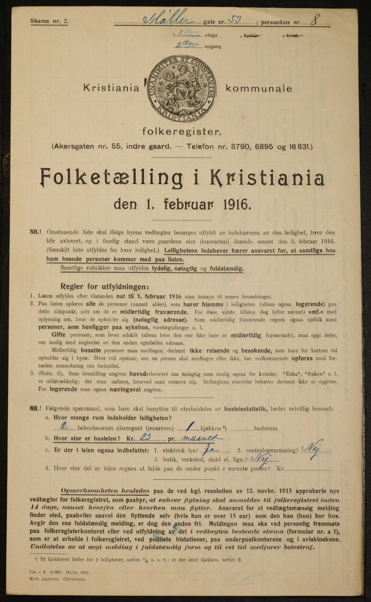 OBA, Kommunal folketelling 1.2.1916 for Kristiania, 1916, s. 70730