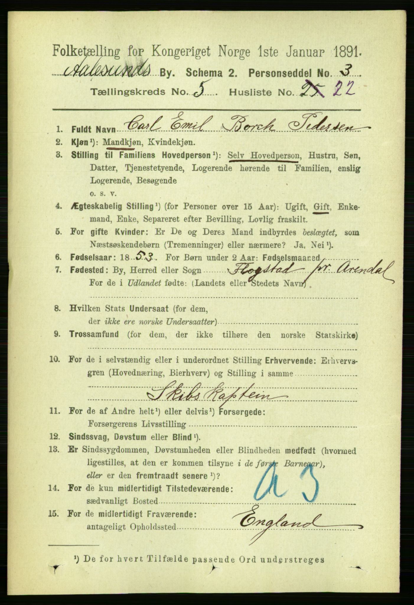RA, Folketelling 1891 for 1501 Ålesund kjøpstad, 1891, s. 3949