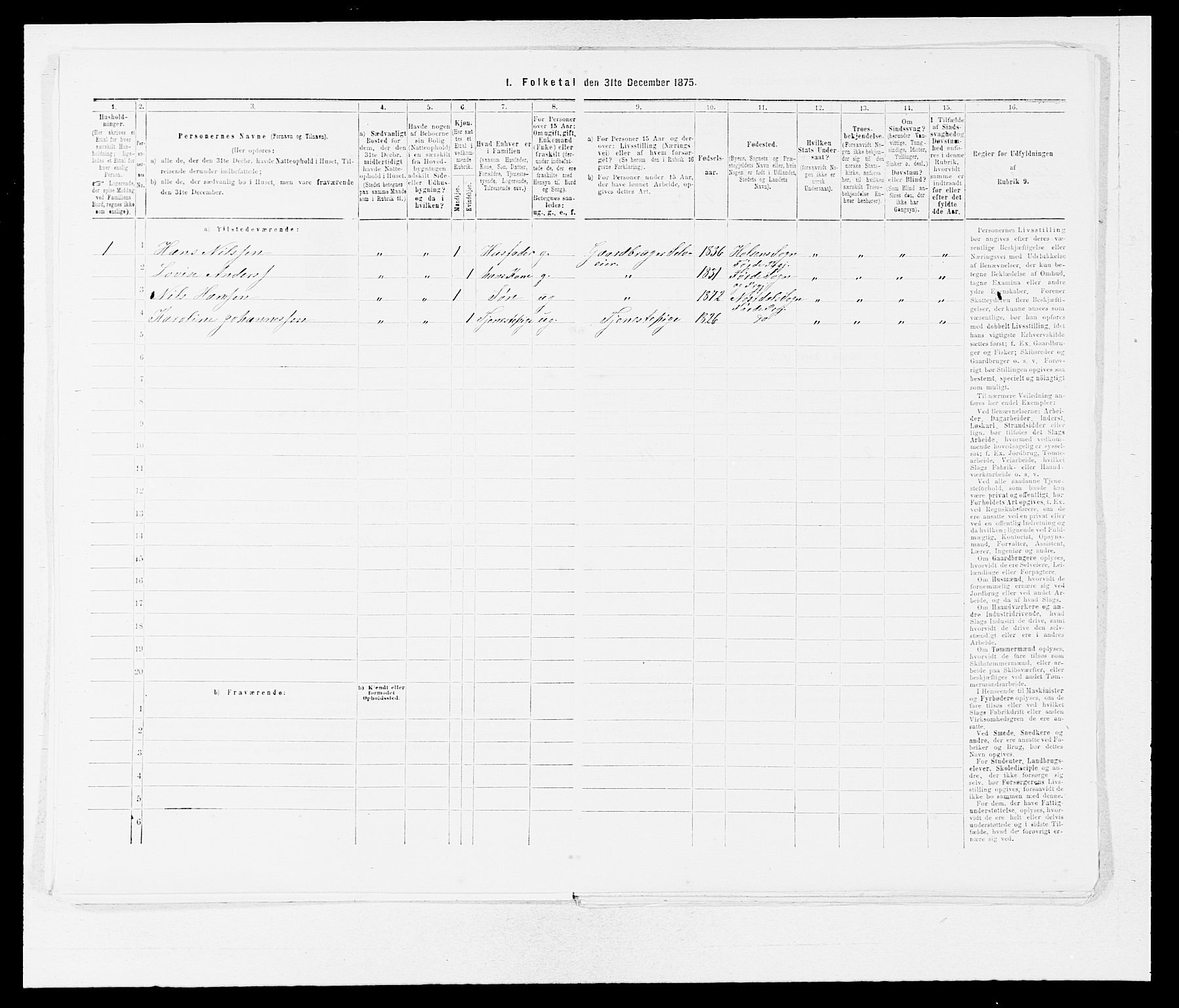 SAB, Folketelling 1875 for 1432P Førde prestegjeld, 1875, s. 1016