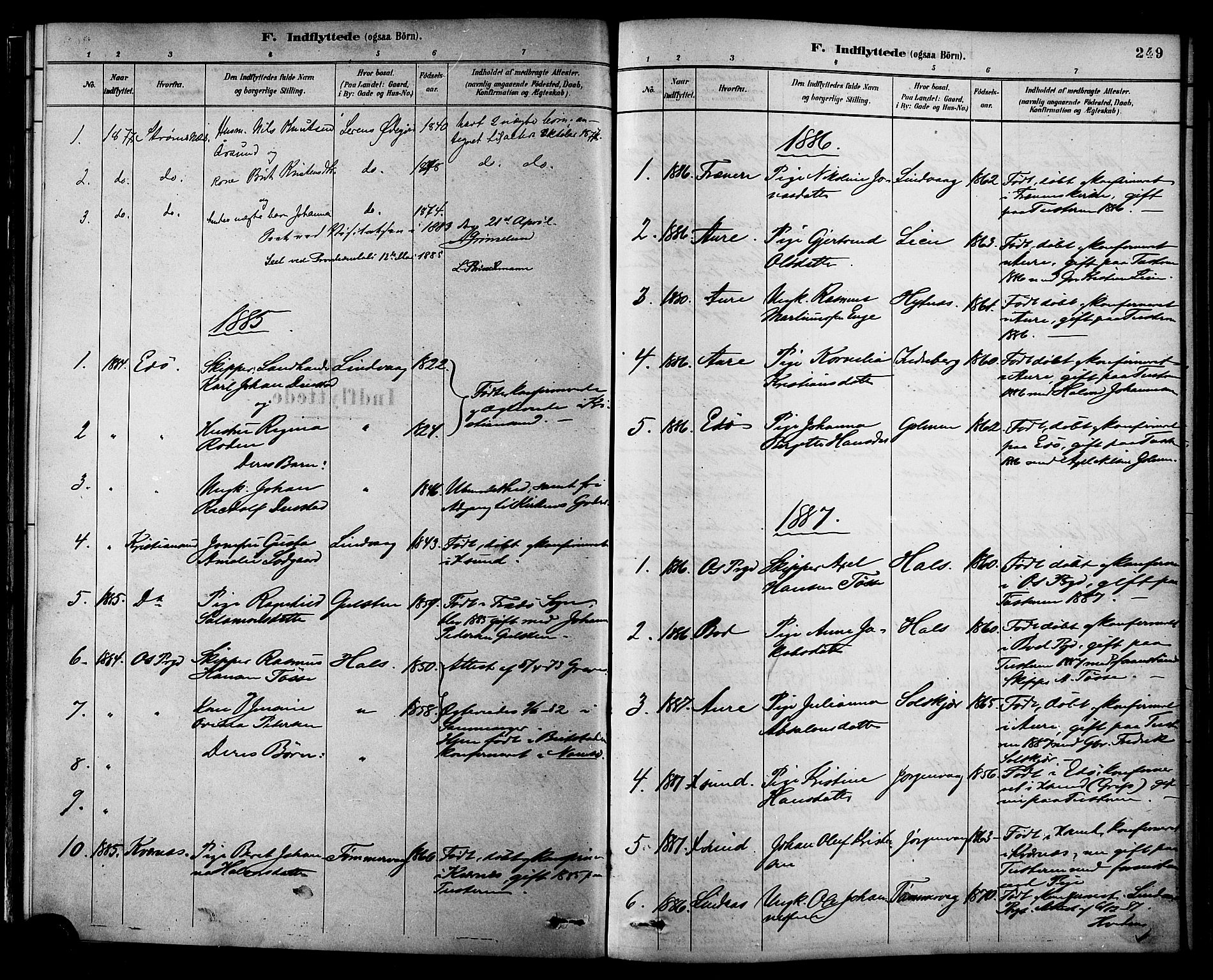 Ministerialprotokoller, klokkerbøker og fødselsregistre - Møre og Romsdal, SAT/A-1454/577/L0896: Ministerialbok nr. 577A03, 1880-1898, s. 249