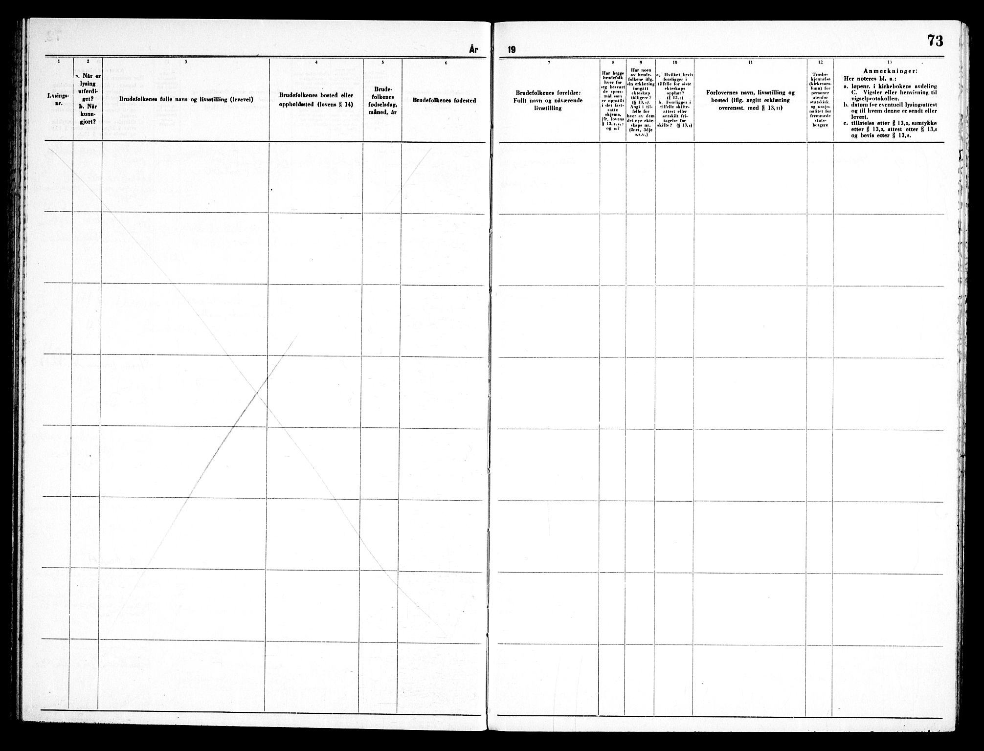 Tonsen prestekontor Kirkebøker, SAO/A-10322a/H/Ha/L0001: Lysningsprotokoll nr. 1, 1959-1966, s. 73