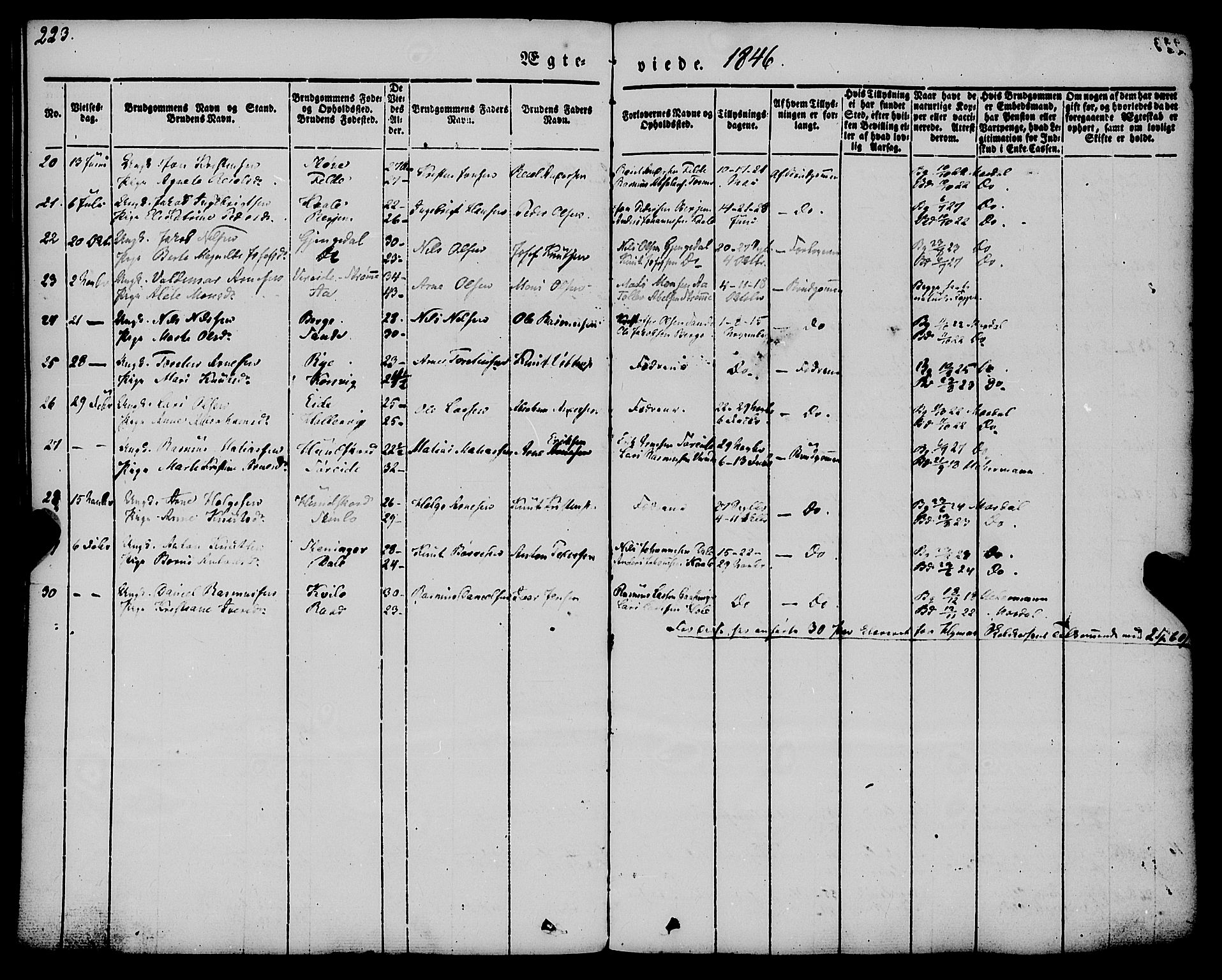 Gloppen sokneprestembete, AV/SAB-A-80101/H/Haa/Haaa/L0008: Ministerialbok nr. A 8, 1837-1855, s. 223
