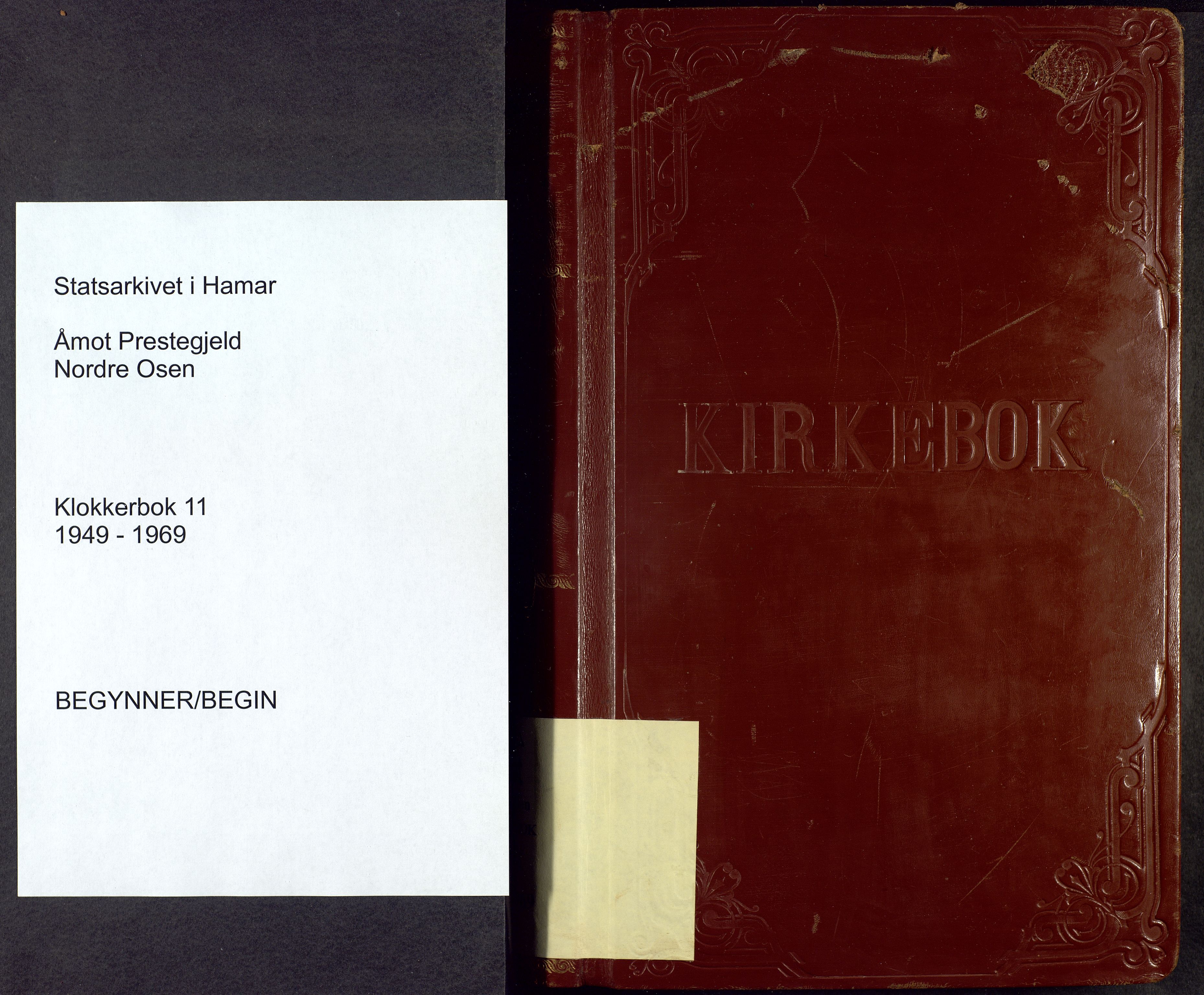 Åmot prestekontor, Hedmark, SAH/PREST-056/H/Ha/Hab/L0011: Klokkerbok nr. 11, 1949-1969