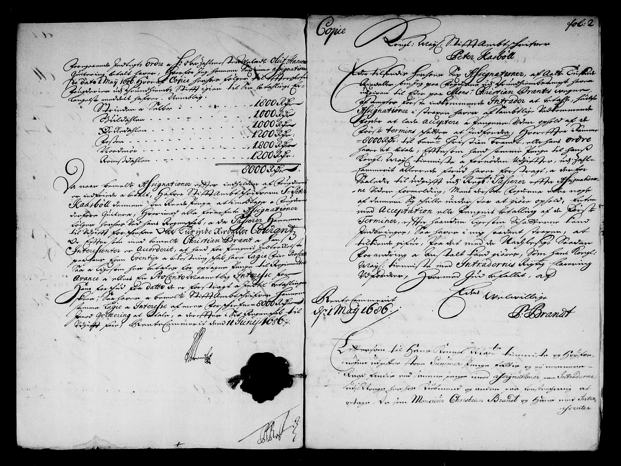 Rentekammeret inntil 1814, Reviderte regnskaper, Stiftamtstueregnskaper, Trondheim stiftamt og Nordland amt, AV/RA-EA-6044/R/Rg/L0086: Trondheim stiftamt og Nordland amt, 1685-1686