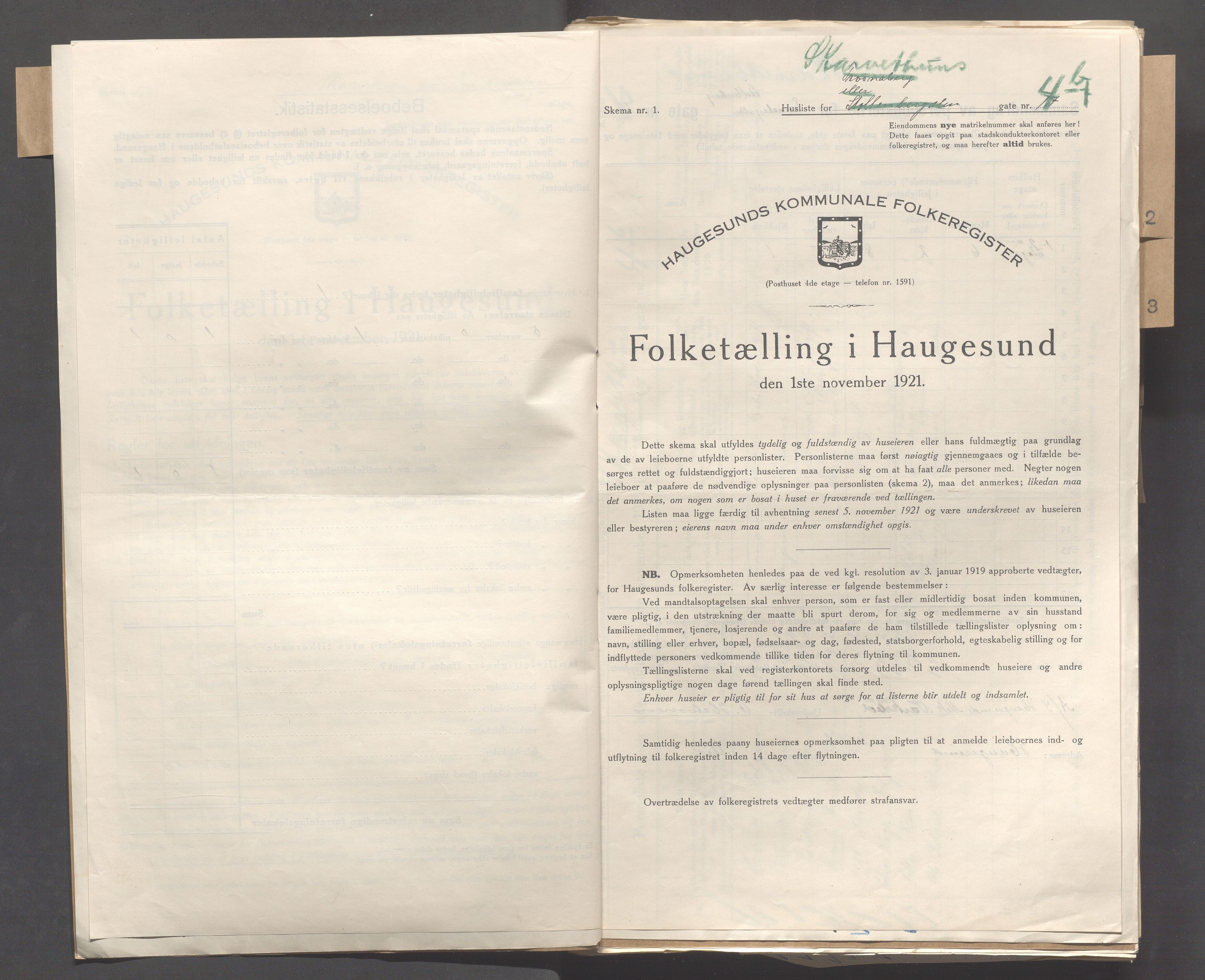 IKAR, Kommunal folketelling 1.11.1921 for Haugesund, 1921, s. 7041