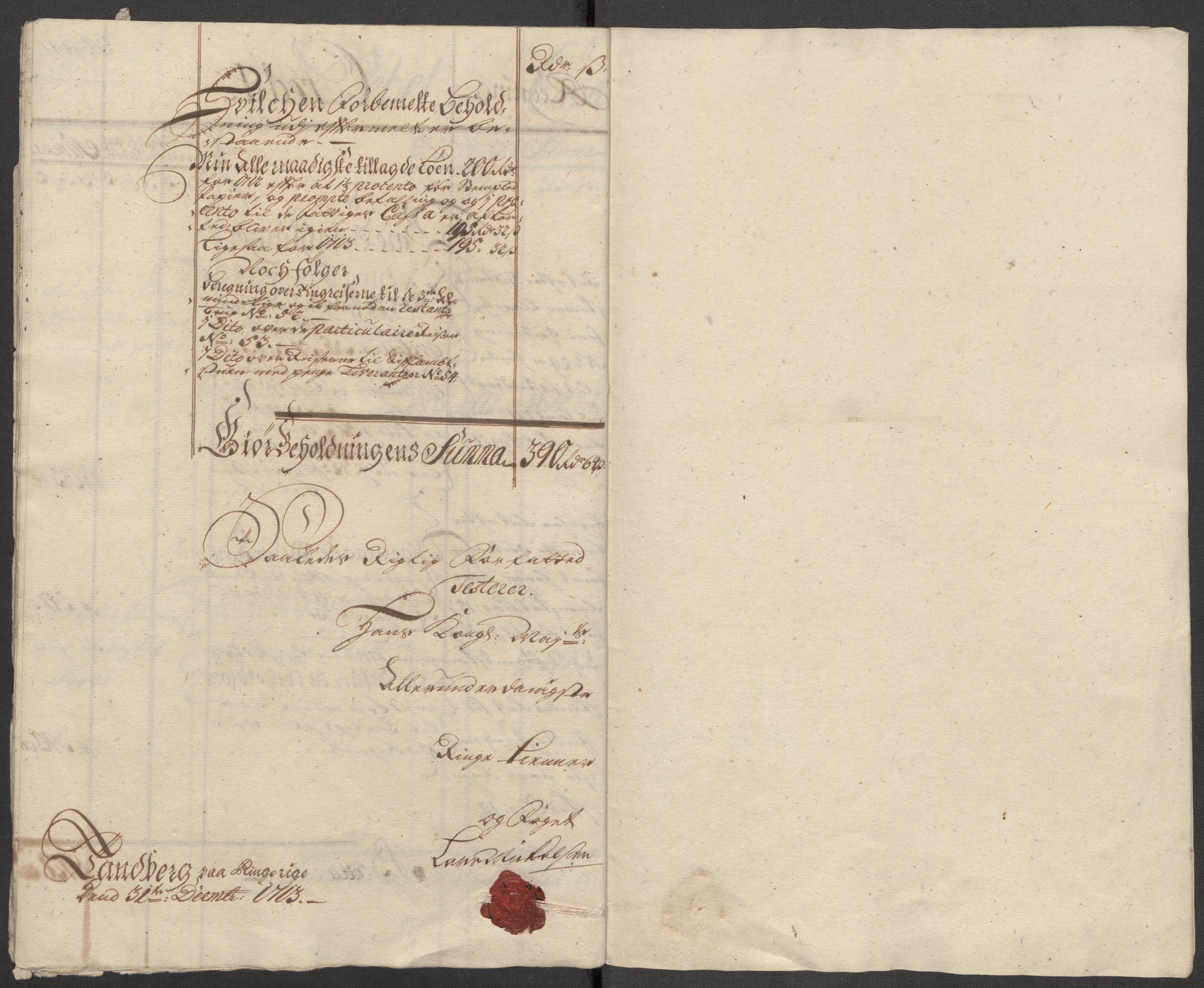 Rentekammeret inntil 1814, Reviderte regnskaper, Fogderegnskap, AV/RA-EA-4092/R23/L1471: Fogderegnskap Ringerike og Hallingdal, 1713-1714, s. 13