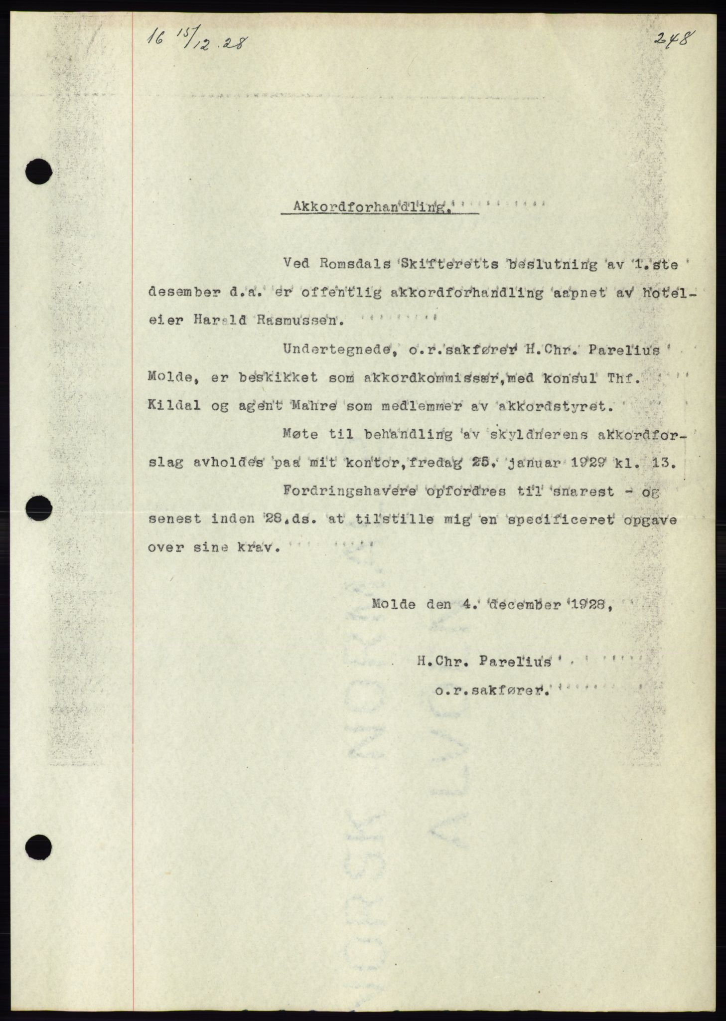 Molde byfogd, SAT/A-0025/2/2C/L0011: Pantebok nr. 11, 1926-1932, Tingl.dato: 15.12.1928