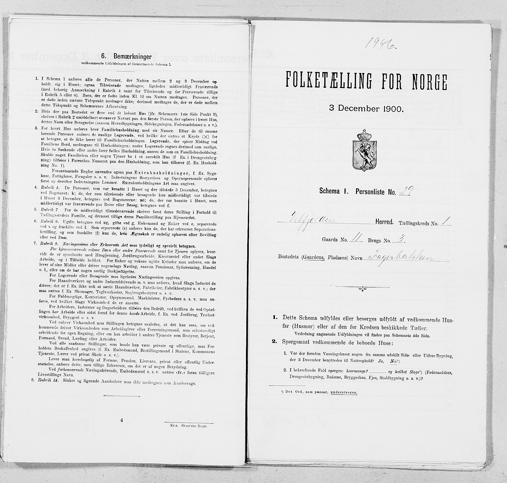 SAT, Folketelling 1900 for 1813 Velfjord herred, 1900, s. 96
