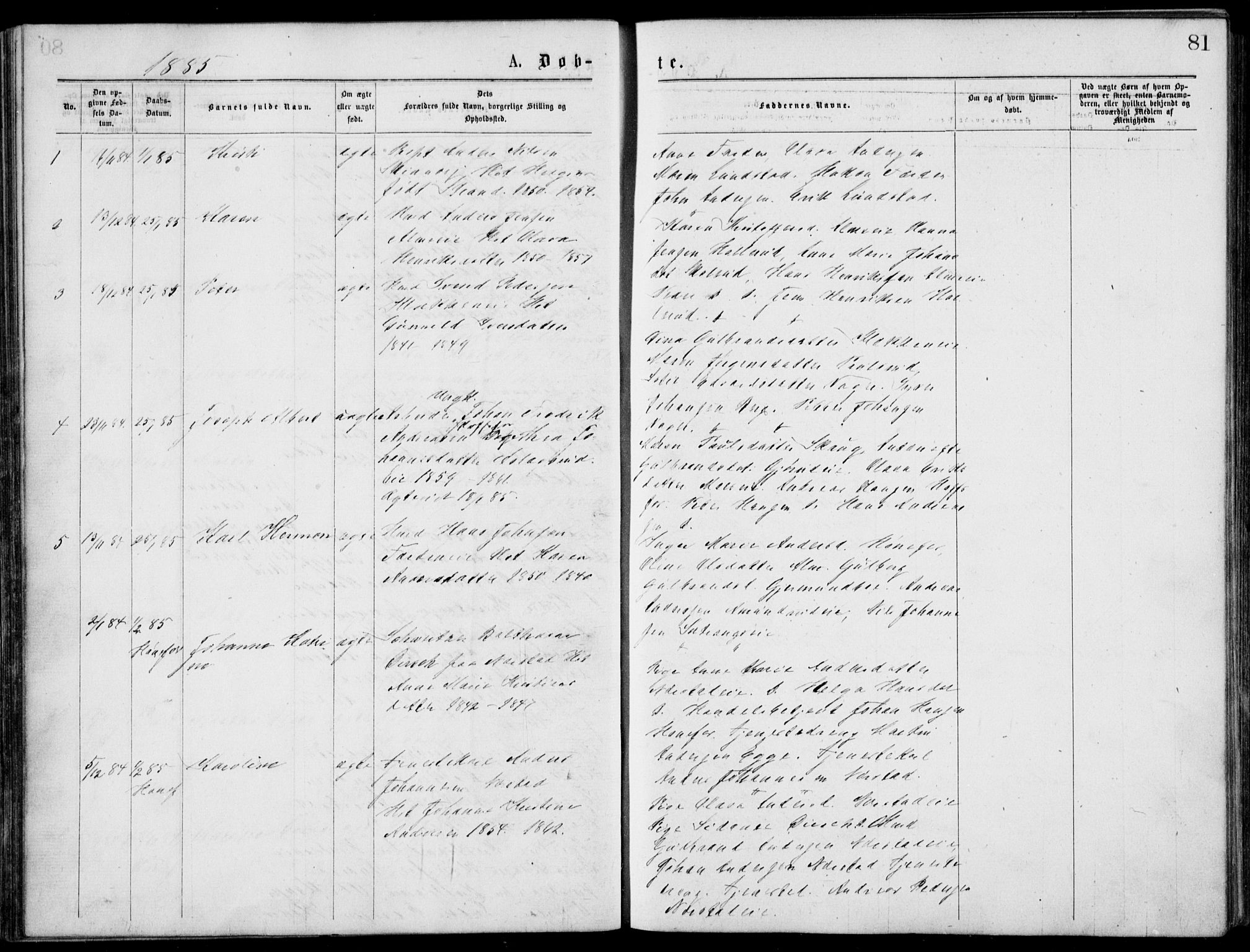 Norderhov kirkebøker, AV/SAKO-A-237/G/Gb/L0001: Klokkerbok nr. II 1, 1876-1899, s. 81