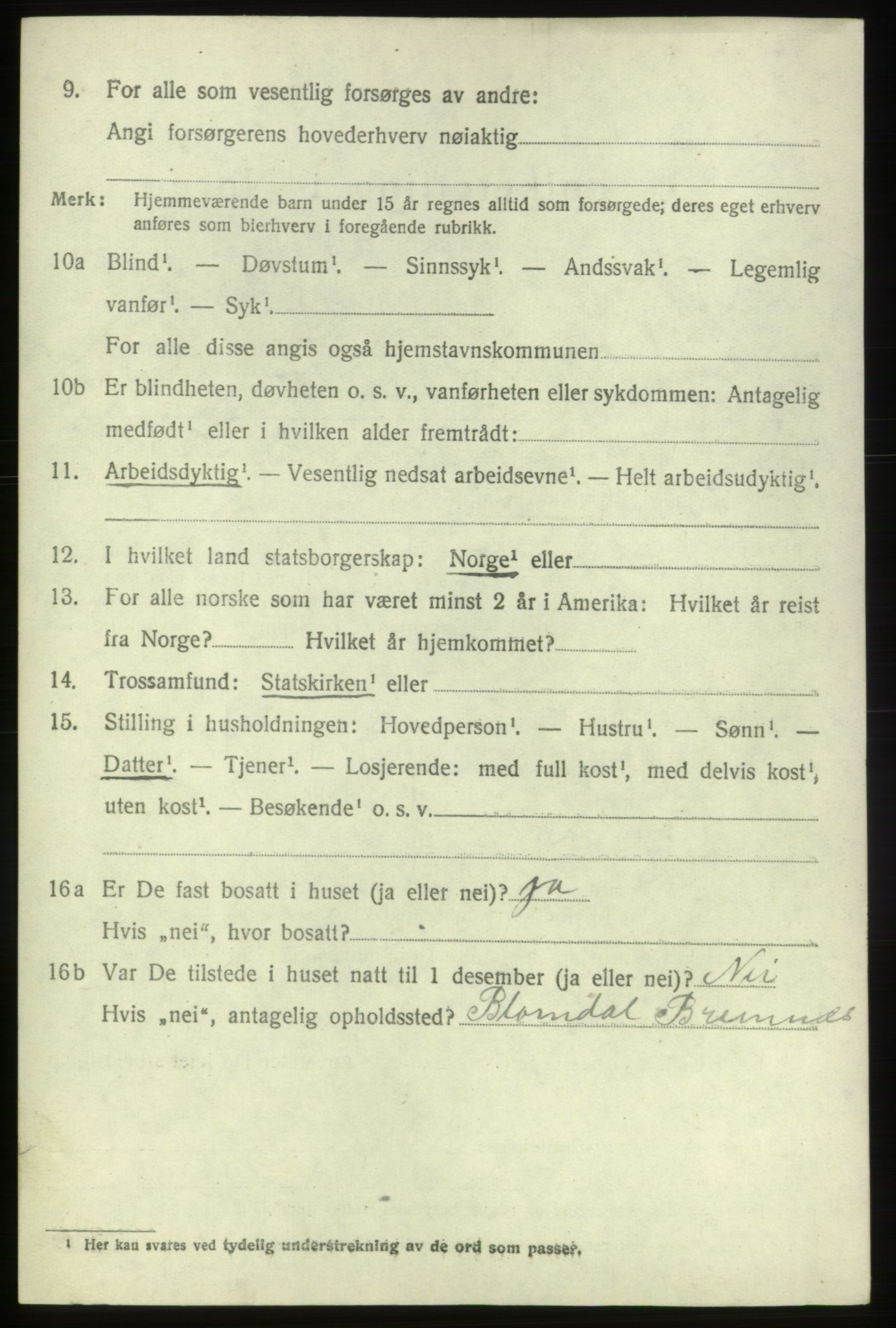 SAB, Folketelling 1920 for 1220 Bremnes herred, 1920, s. 1781