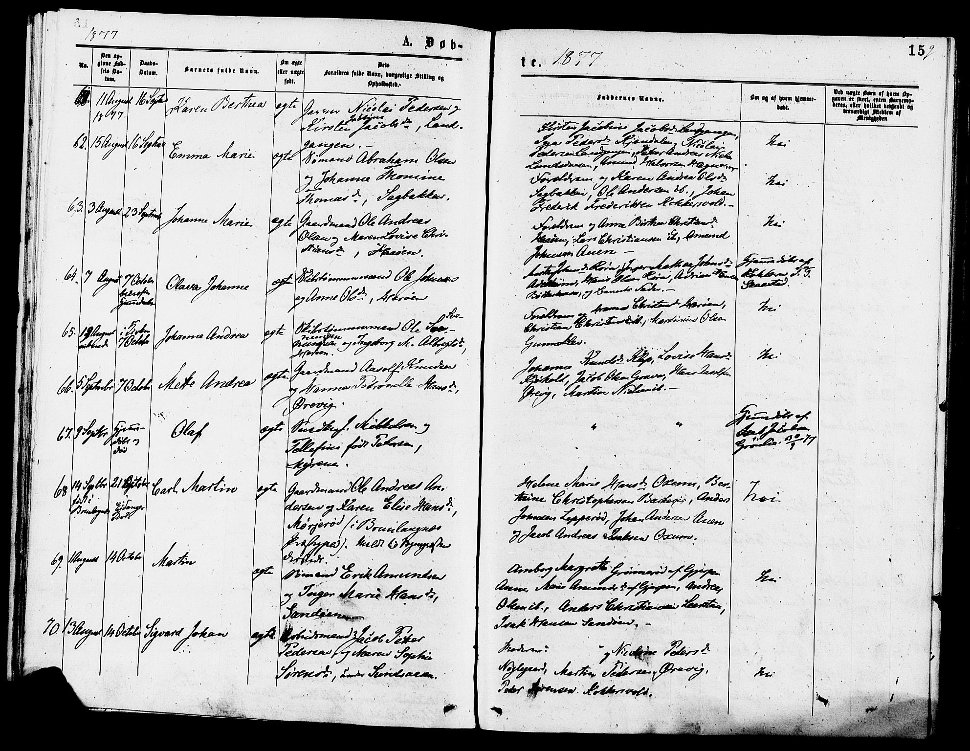 Eidanger kirkebøker, AV/SAKO-A-261/F/Fa/L0011: Ministerialbok nr. 11, 1875-1878, s. 15