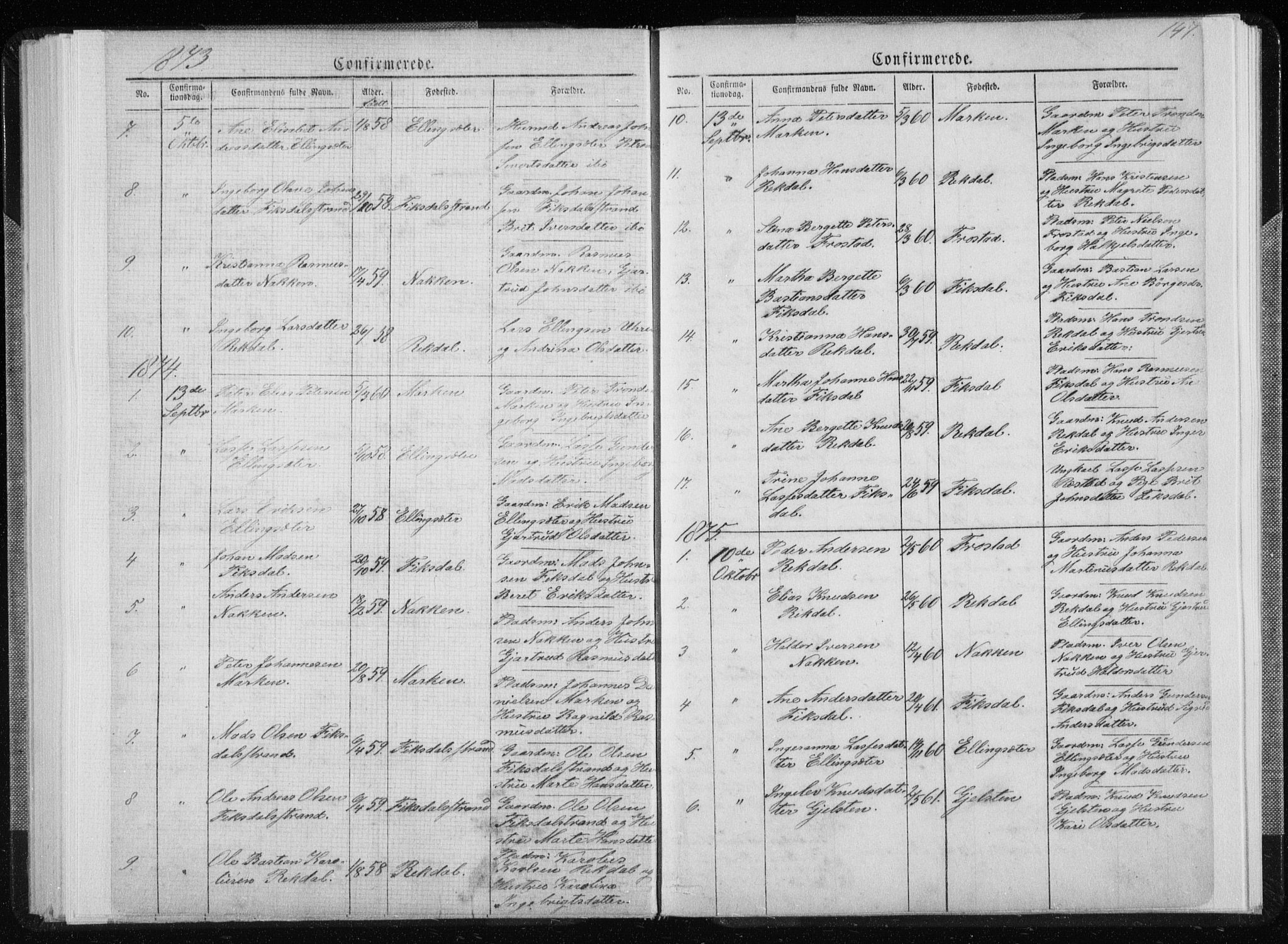 Ministerialprotokoller, klokkerbøker og fødselsregistre - Møre og Romsdal, SAT/A-1454/540/L0541: Klokkerbok nr. 540C01, 1867-1920, s. 147