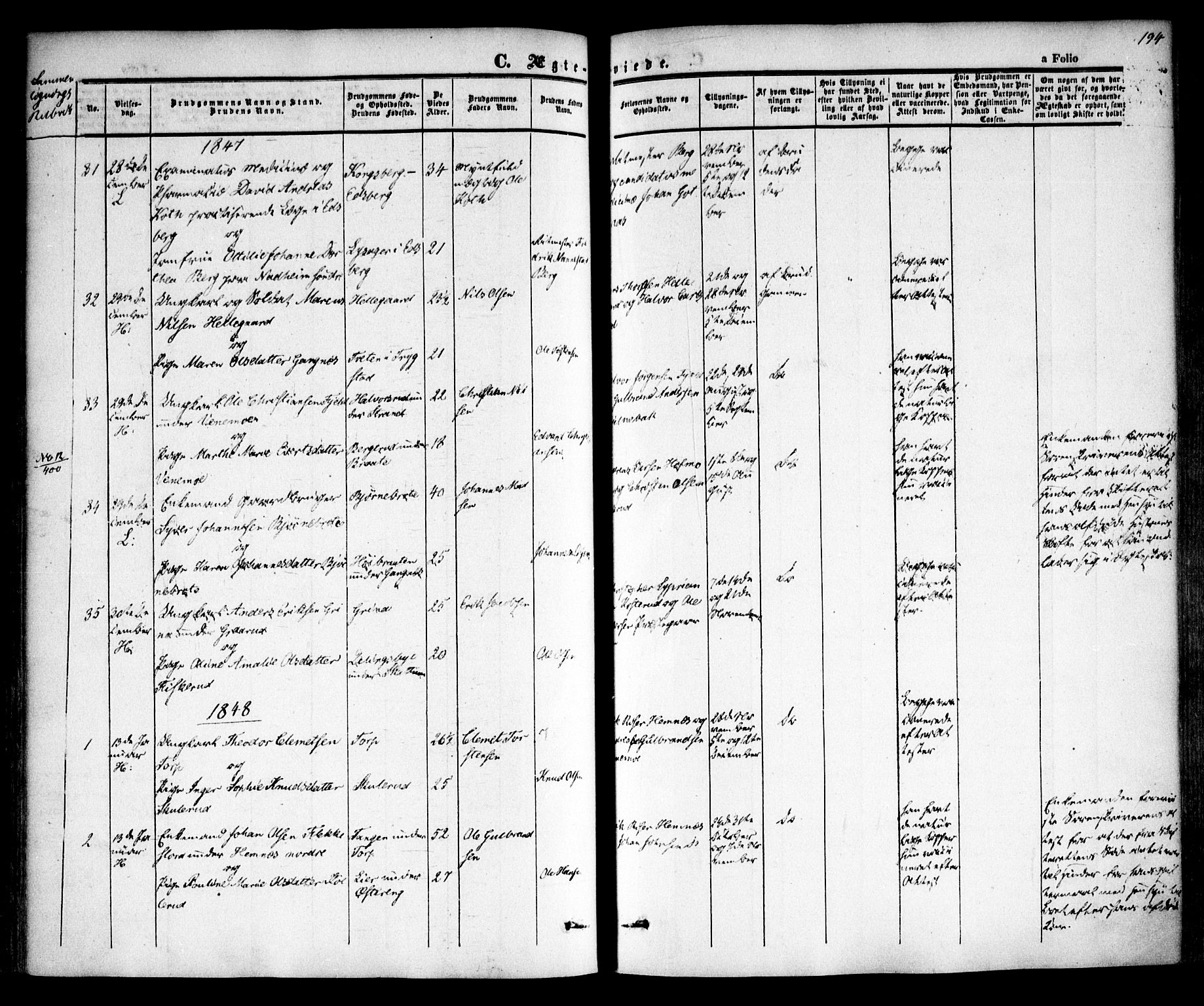 Høland prestekontor Kirkebøker, AV/SAO-A-10346a/F/Fa/L0009: Ministerialbok nr. I 9, 1846-1853, s. 194