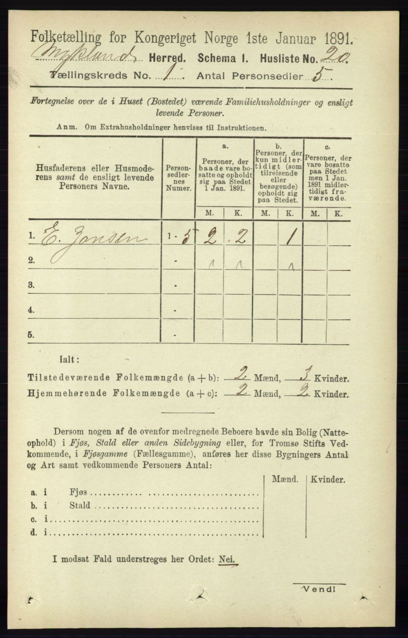 RA, Folketelling 1891 for 0932 Mykland herred, 1891, s. 31