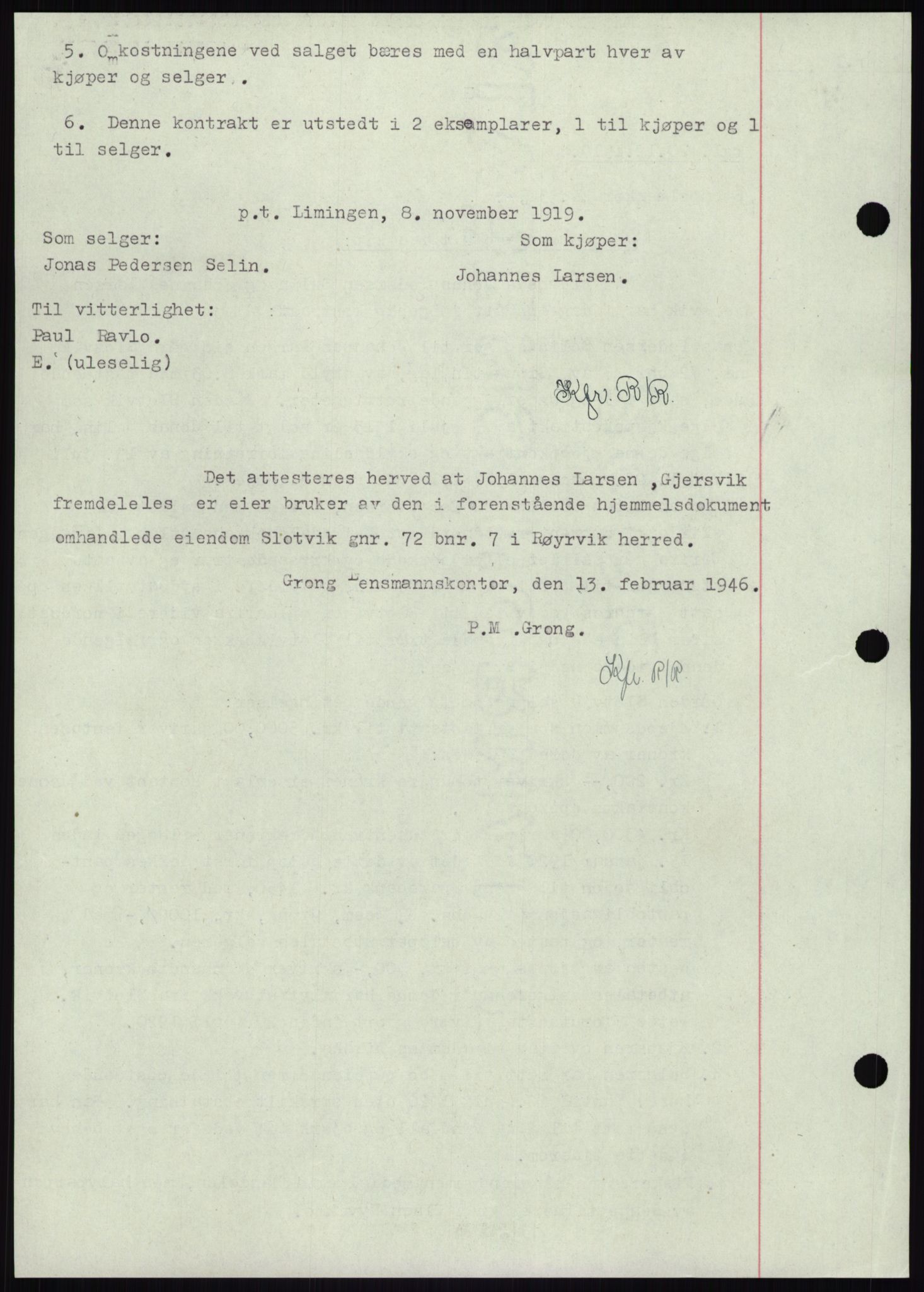 Namdal sorenskriveri, SAT/A-4133/1/2/2C: Pantebok nr. -, 1916-1921, Tingl.dato: 20.12.1919