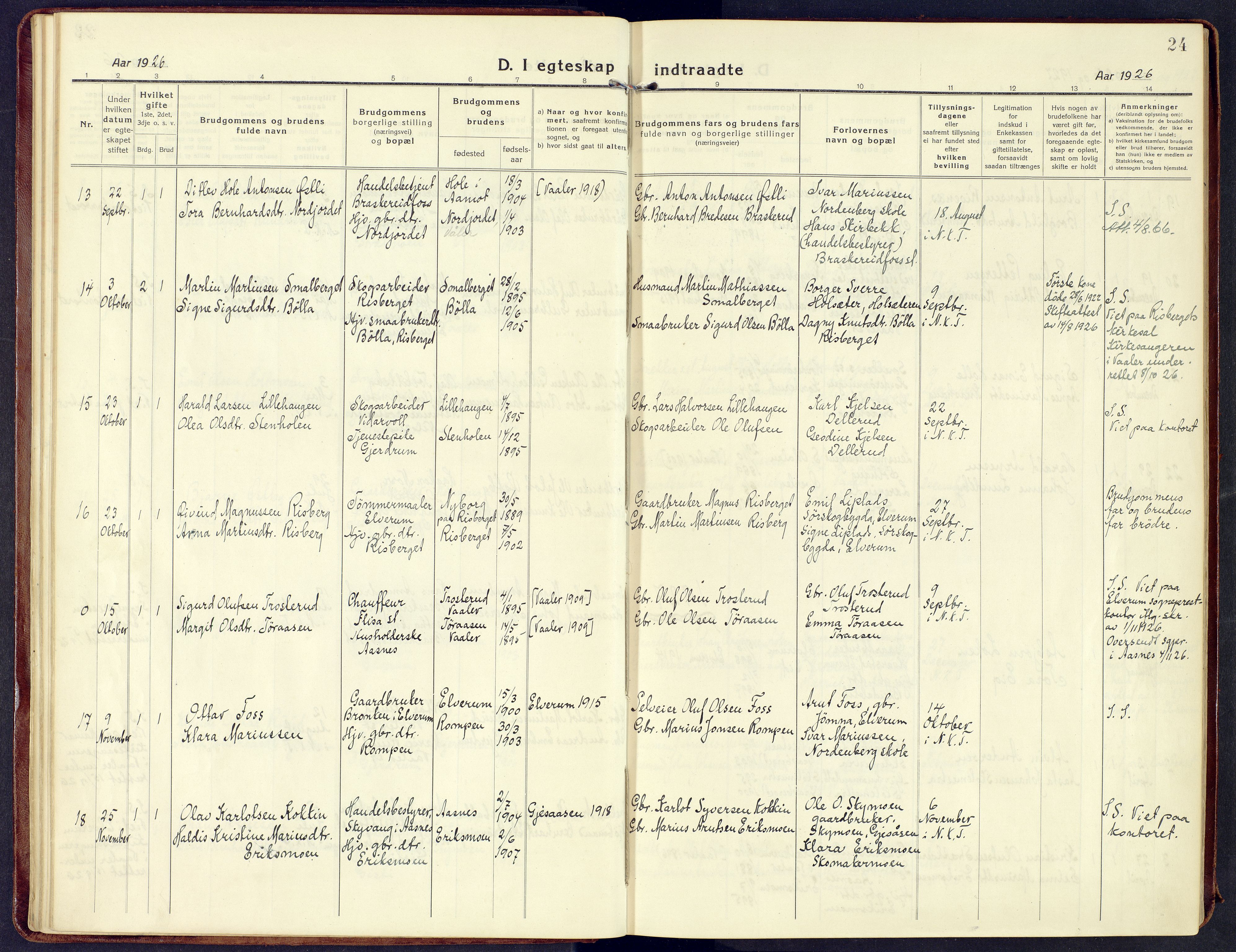 Våler prestekontor, Hedmark, SAH/PREST-040/H/Ha/Haa/L0011: Ministerialbok nr. 11, 1919-1933, s. 24