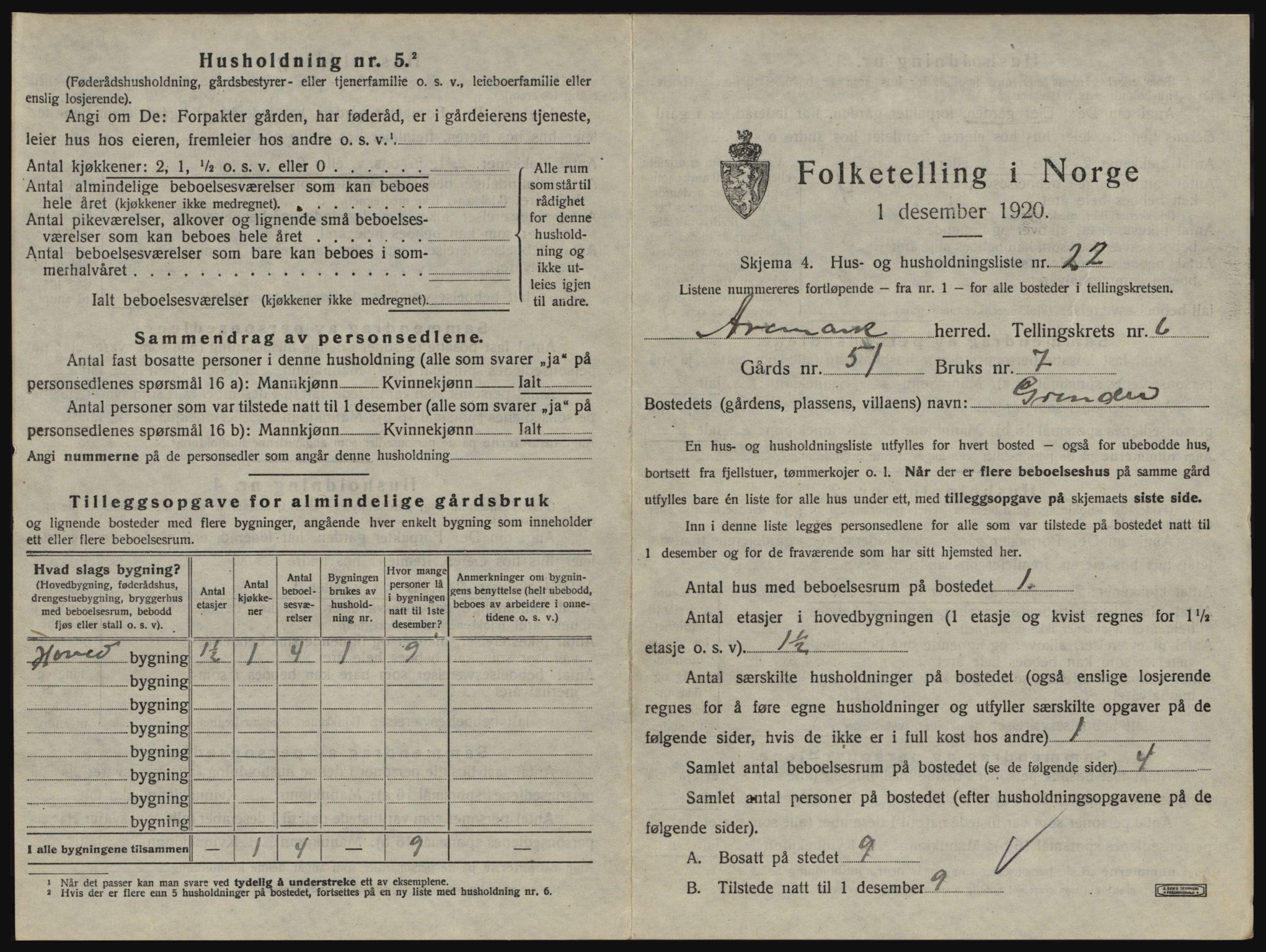 SAO, Folketelling 1920 for 0118 Aremark herred, 1920, s. 625