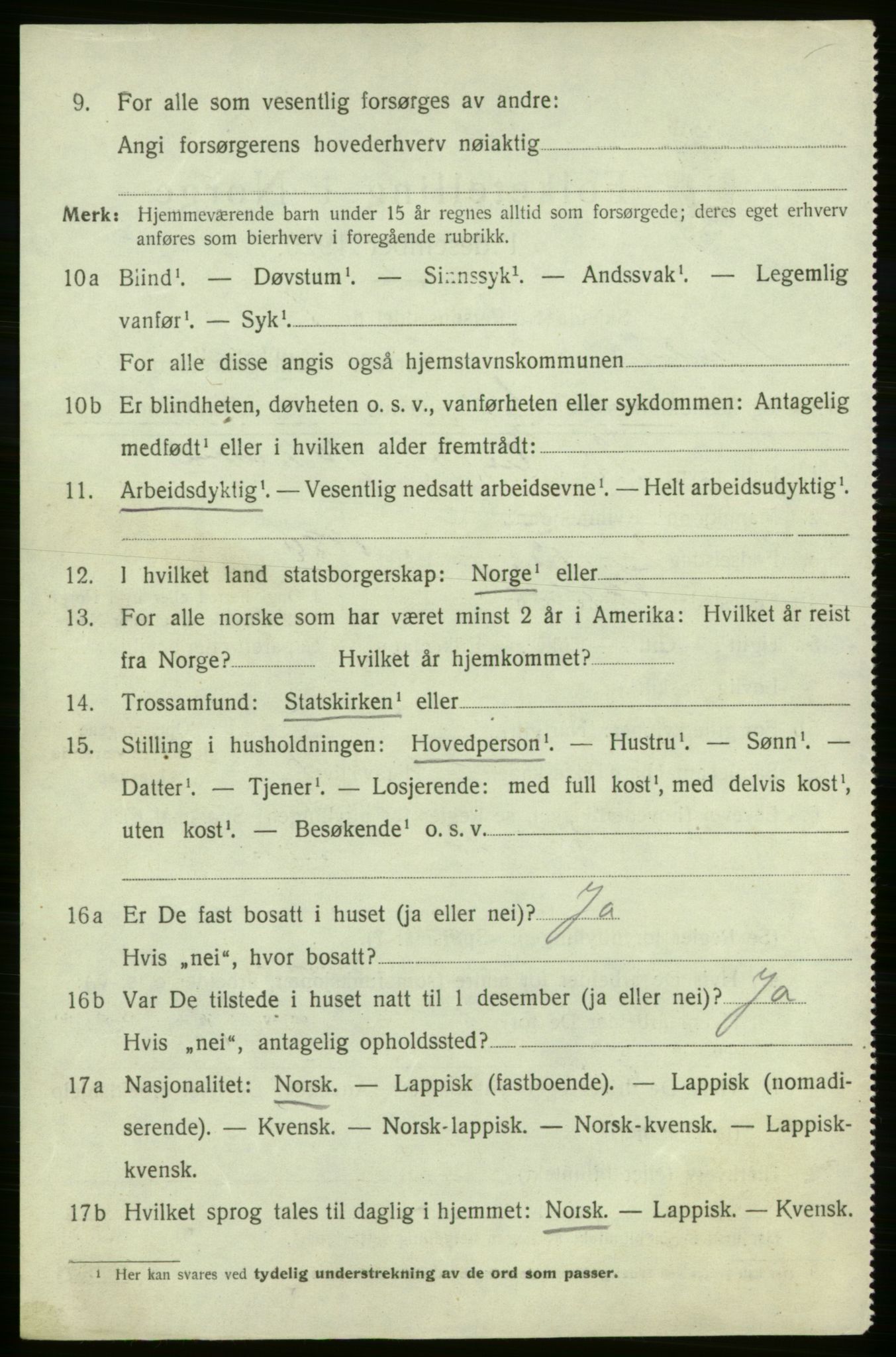 SATØ, Folketelling 1920 for 2019 Kjelvik herred, 1920, s. 2268