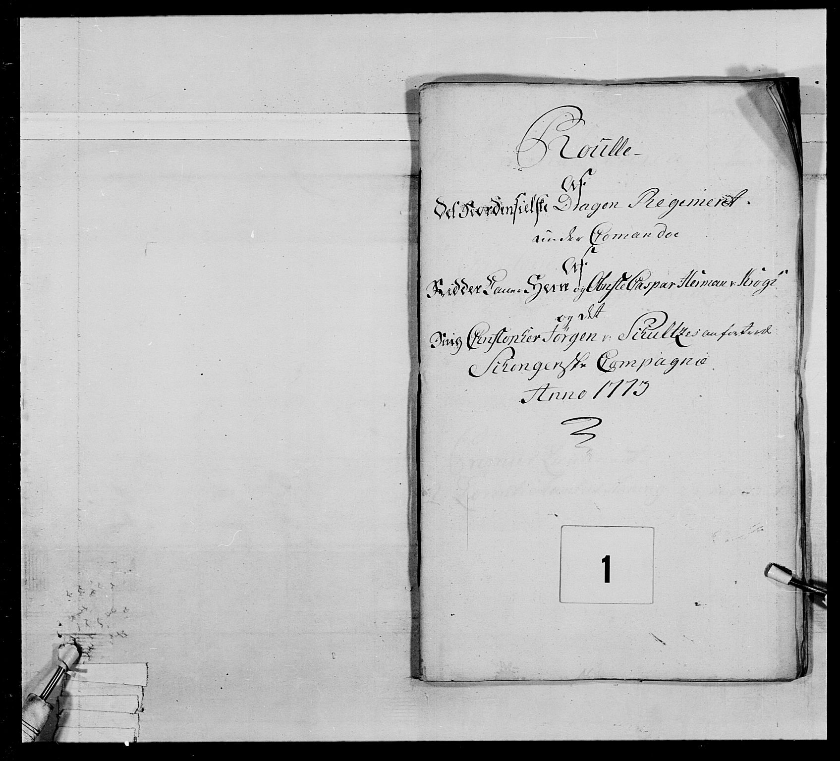 Generalitets- og kommissariatskollegiet, Det kongelige norske kommissariatskollegium, AV/RA-EA-5420/E/Eh/L0020: Nordafjelske dragonregiment, 1773-1780, s. 6