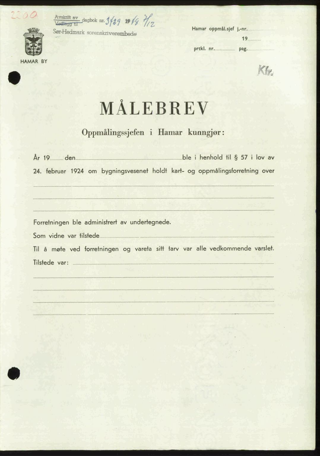 Sør-Hedmark sorenskriveri, SAH/TING-014/H/Hb/Hbd/L0018: Pantebok nr. 18, 1948-1949, Dagboknr: 3429/1948