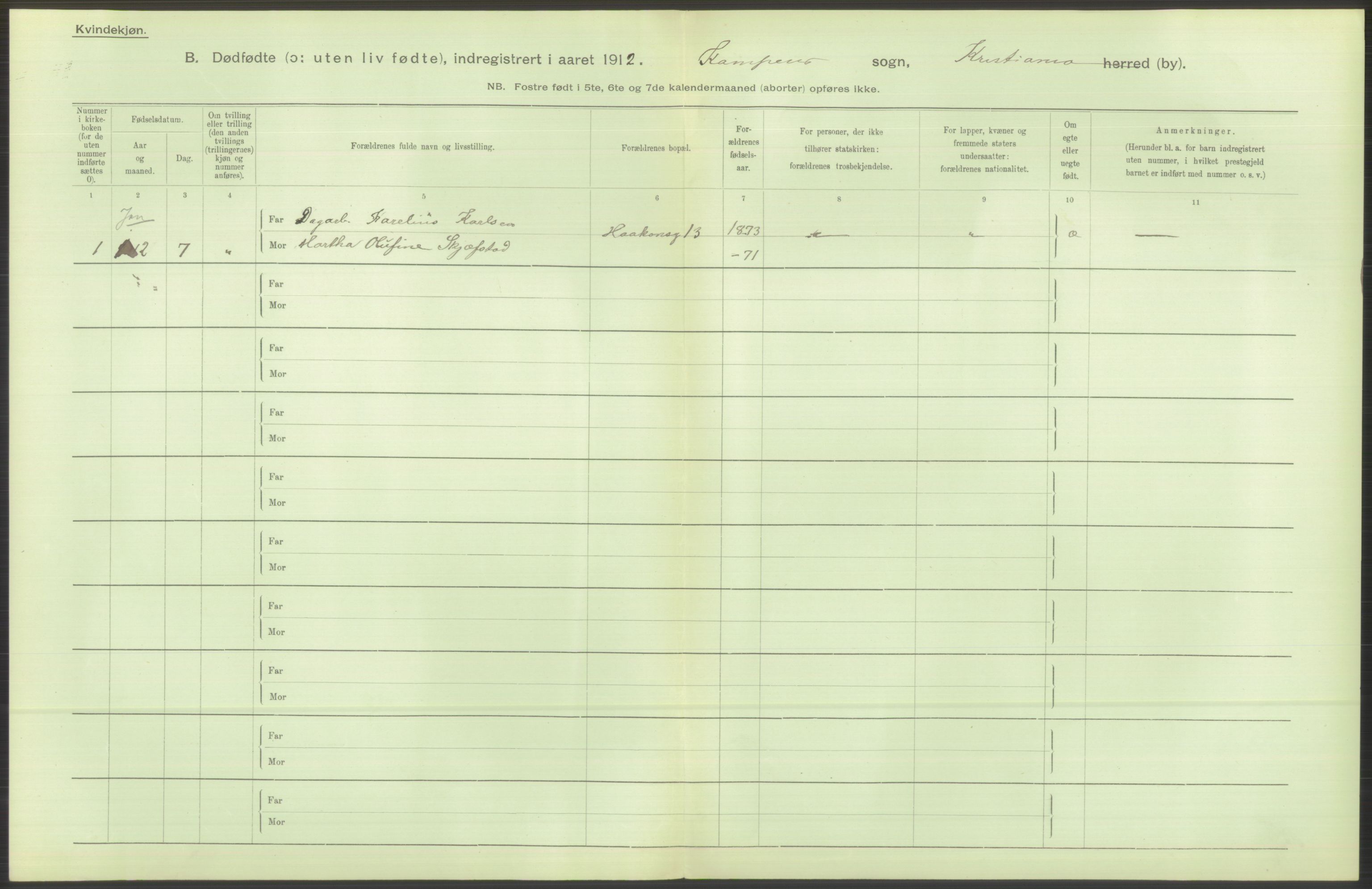 Statistisk sentralbyrå, Sosiodemografiske emner, Befolkning, RA/S-2228/D/Df/Dfb/Dfbb/L0010: Kristiania: Døde, dødfødte, 1912, s. 584