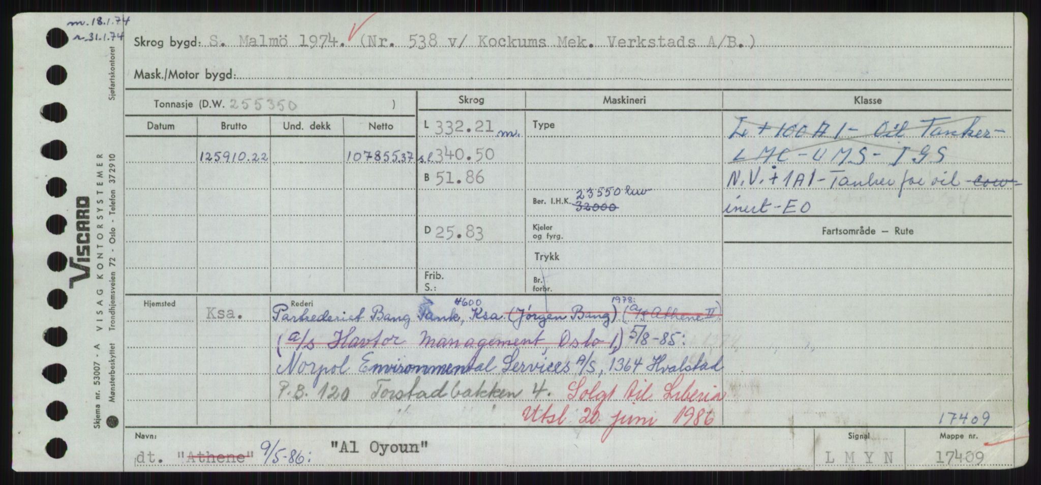 Sjøfartsdirektoratet med forløpere, Skipsmålingen, RA/S-1627/H/Hd/L0001: Fartøy, A-Anv, s. 227