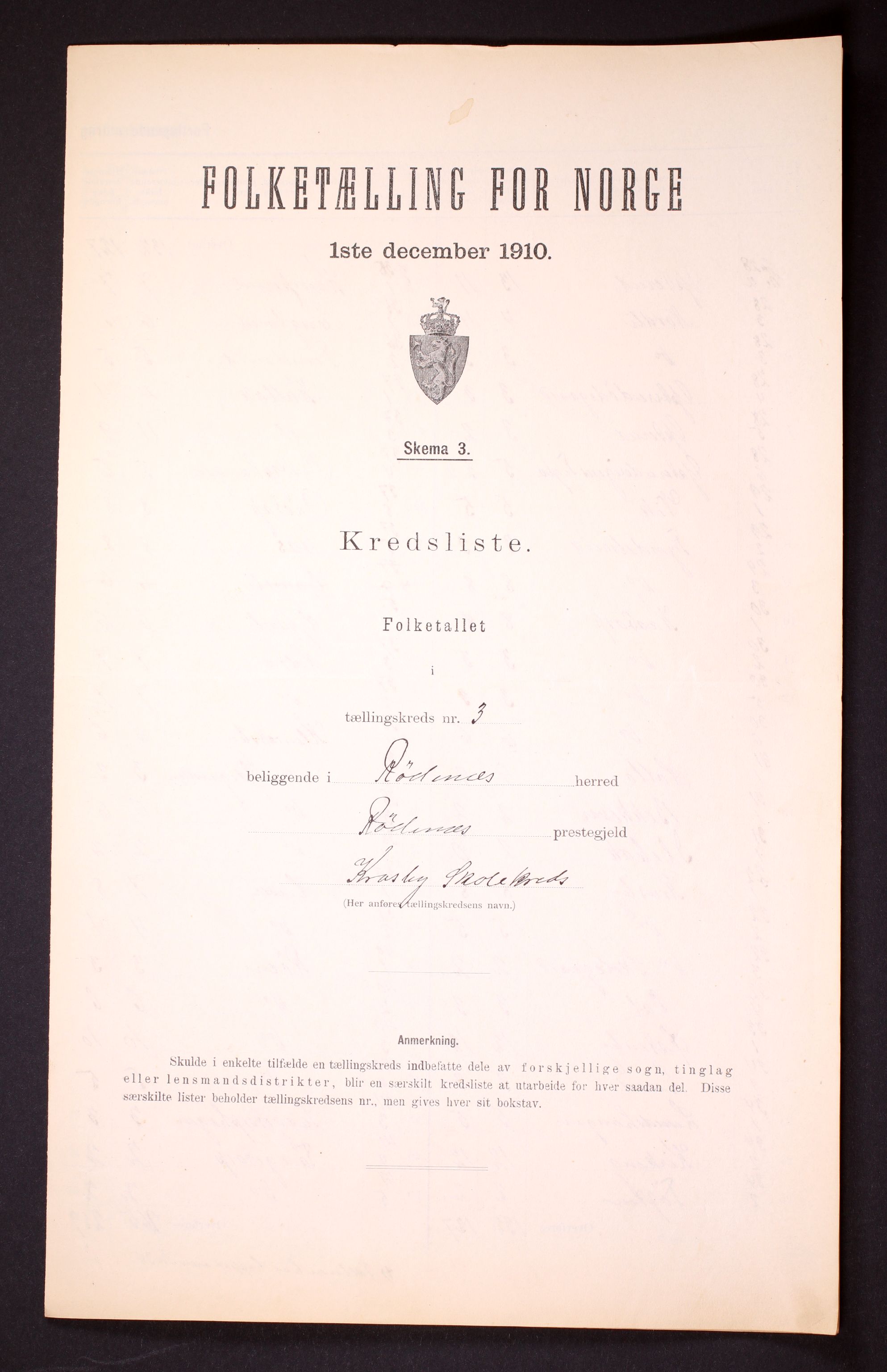 RA, Folketelling 1910 for 0120 Rødenes herred, 1910, s. 9