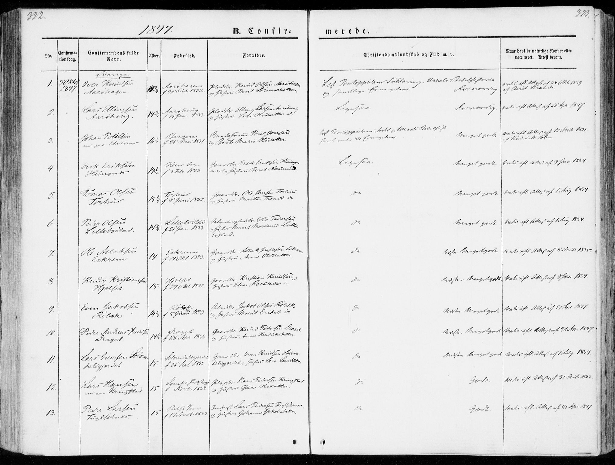 Ministerialprotokoller, klokkerbøker og fødselsregistre - Møre og Romsdal, AV/SAT-A-1454/555/L0653: Ministerialbok nr. 555A04, 1843-1869, s. 322-323