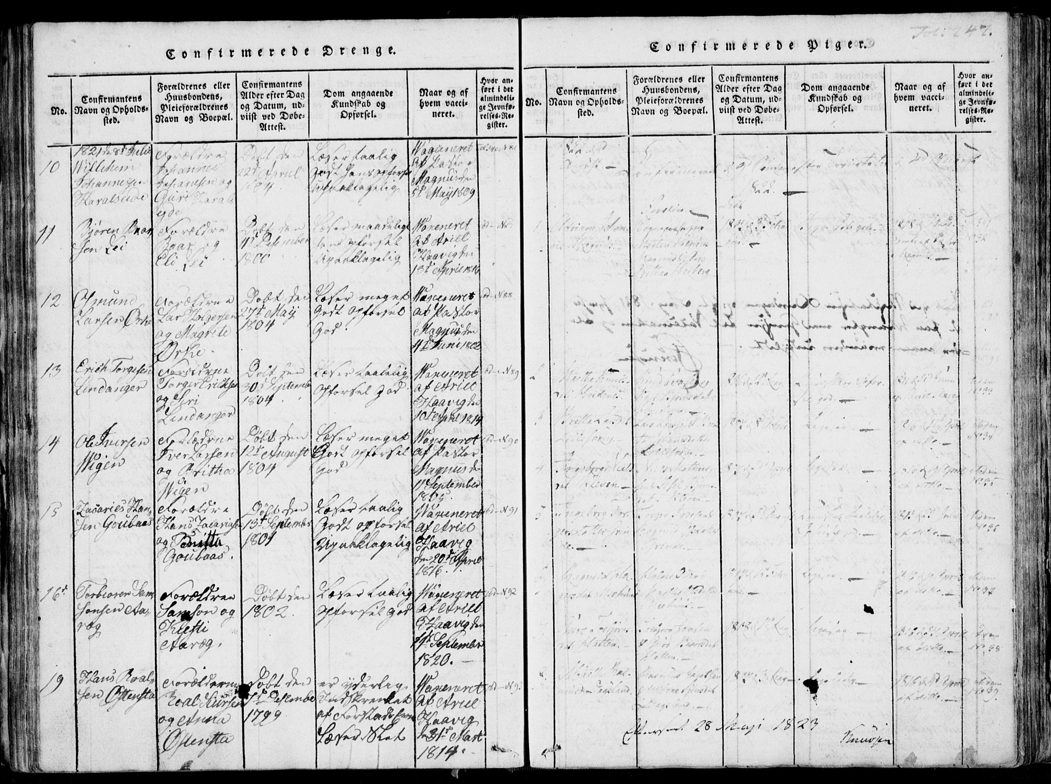 Skjold sokneprestkontor, AV/SAST-A-101847/H/Ha/Haa/L0003: Ministerialbok nr. A 3, 1815-1835, s. 247