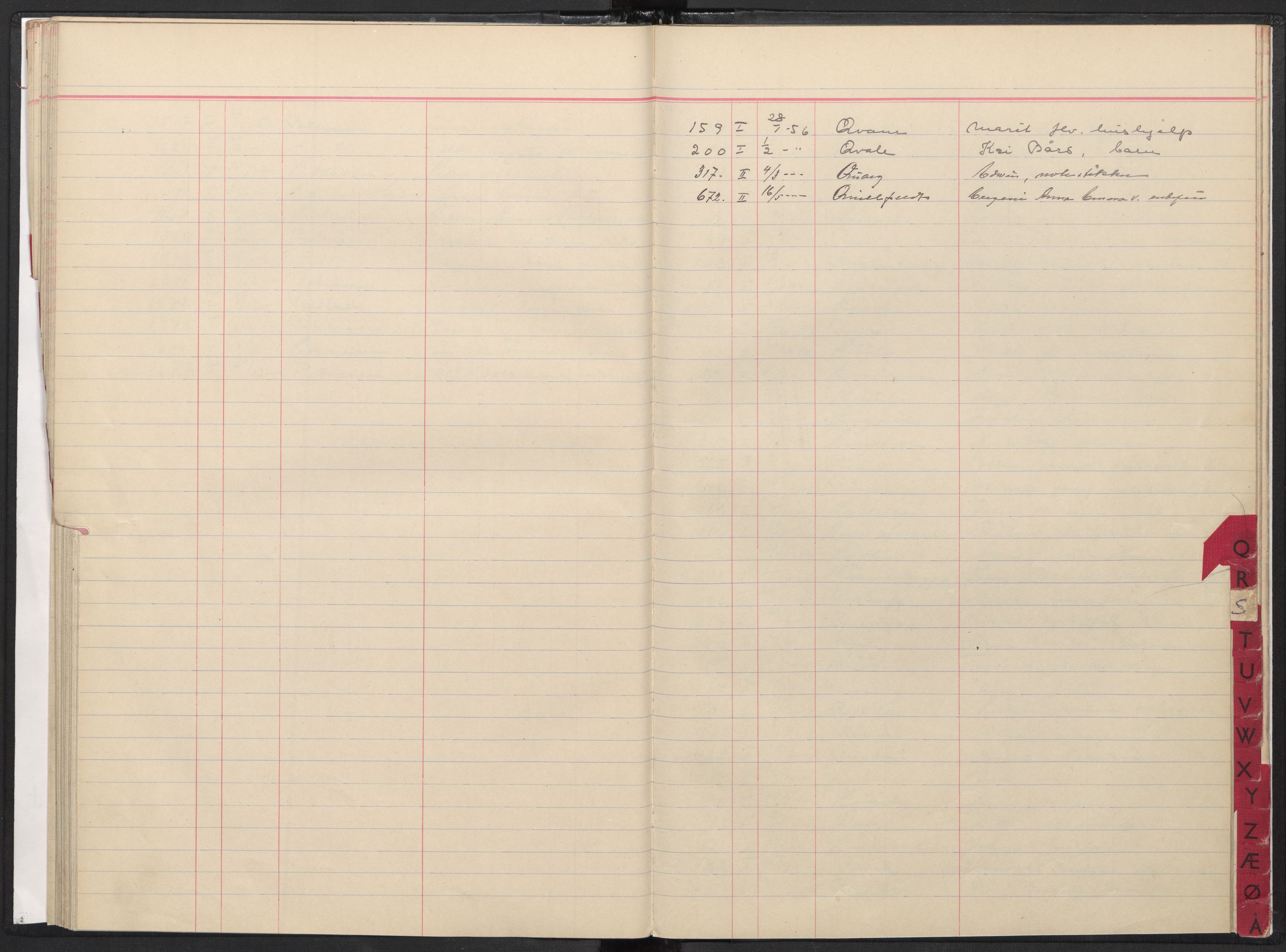 Oslo skifterett, SAO/A-10383/F/Fa/Faa/L0056: Register til dødsfallsprotokollene, 1956