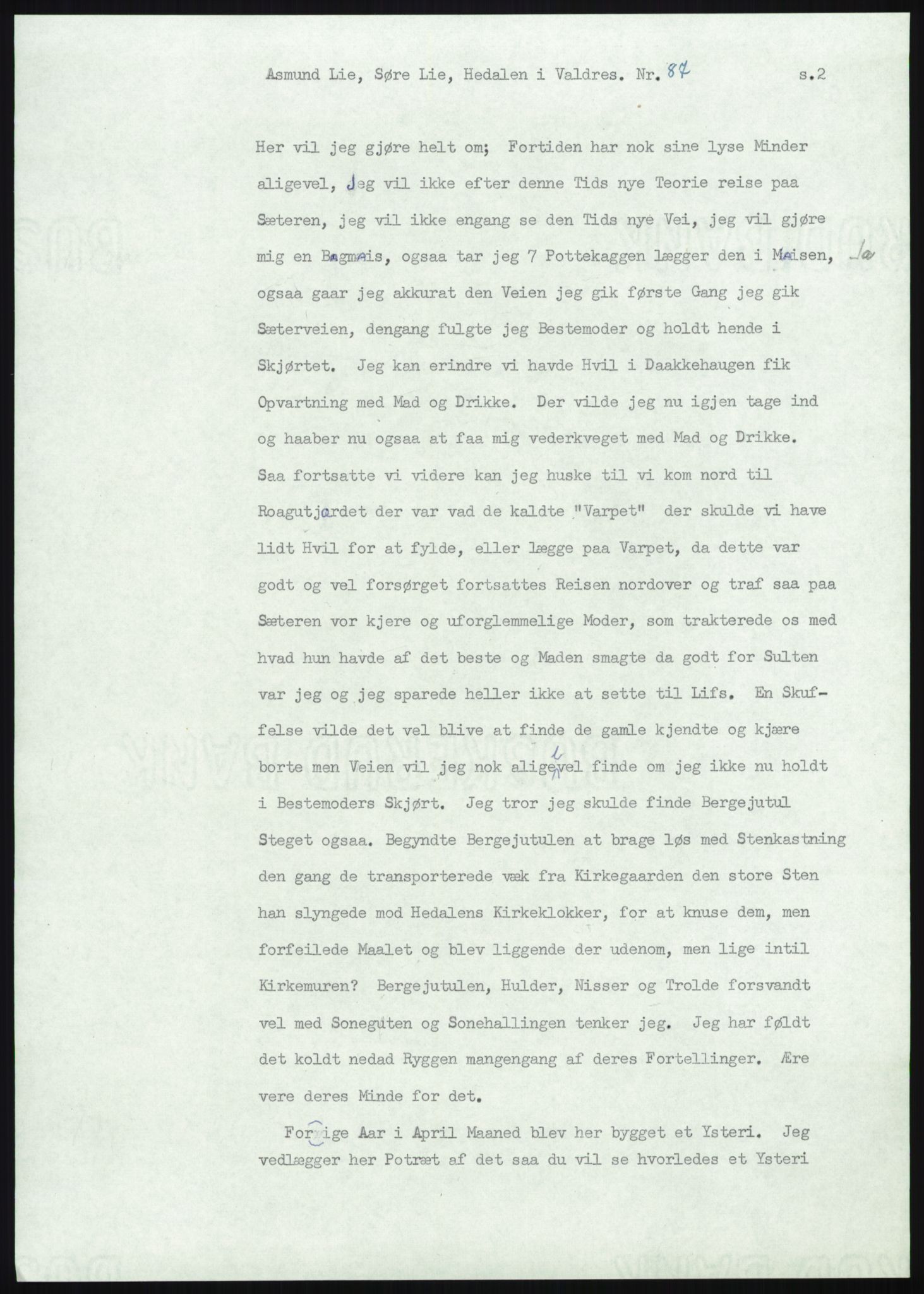 Samlinger til kildeutgivelse, Amerikabrevene, AV/RA-EA-4057/F/L0013: Innlån fra Oppland: Lie (brevnr 79-115) - Nordrum, 1838-1914, s. 115