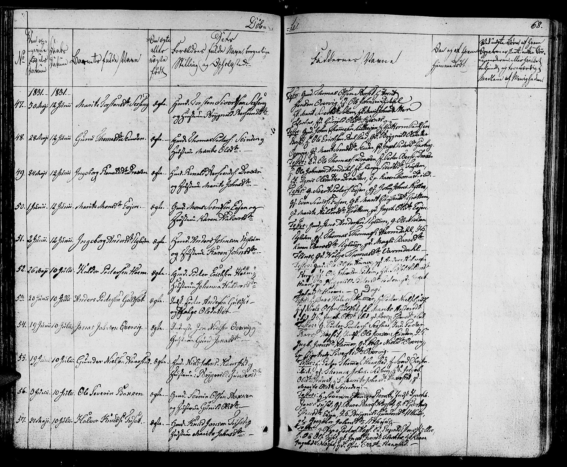 Ministerialprotokoller, klokkerbøker og fødselsregistre - Sør-Trøndelag, SAT/A-1456/695/L1143: Ministerialbok nr. 695A05 /1, 1824-1842, s. 68