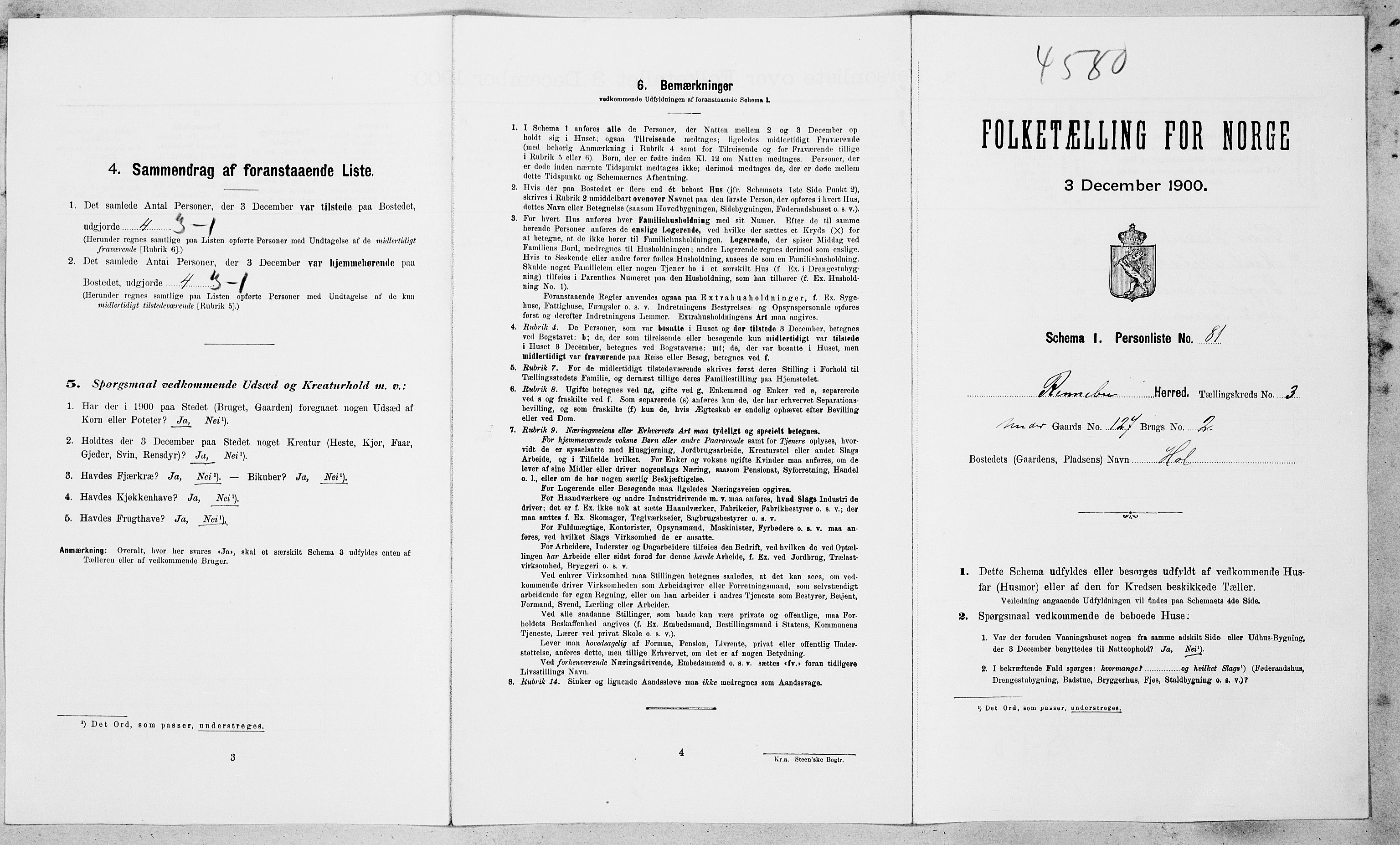 SAT, Folketelling 1900 for 1635 Rennebu herred, 1900, s. 552