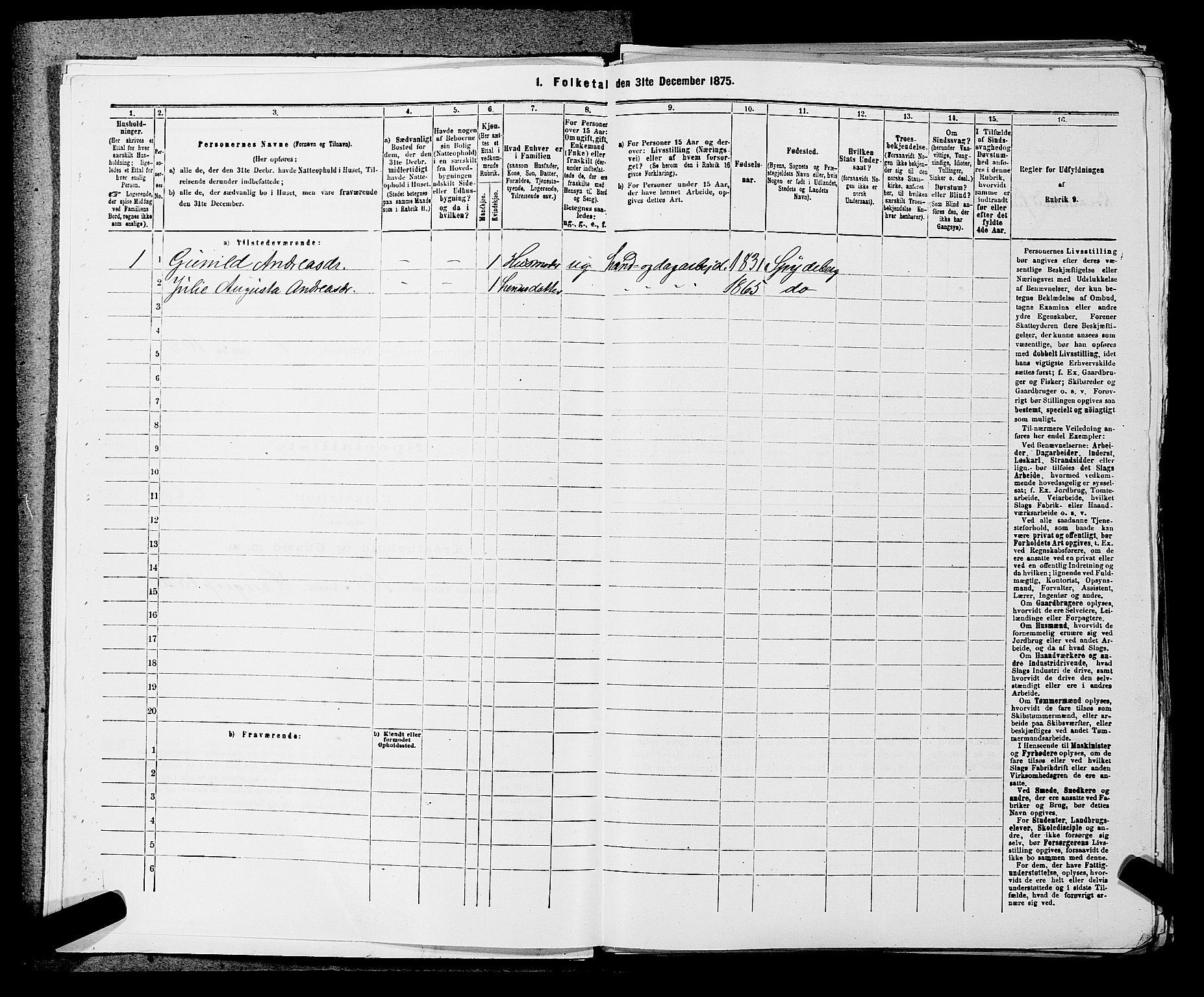 RA, Folketelling 1875 for 0123P Spydeberg prestegjeld, 1875, s. 43