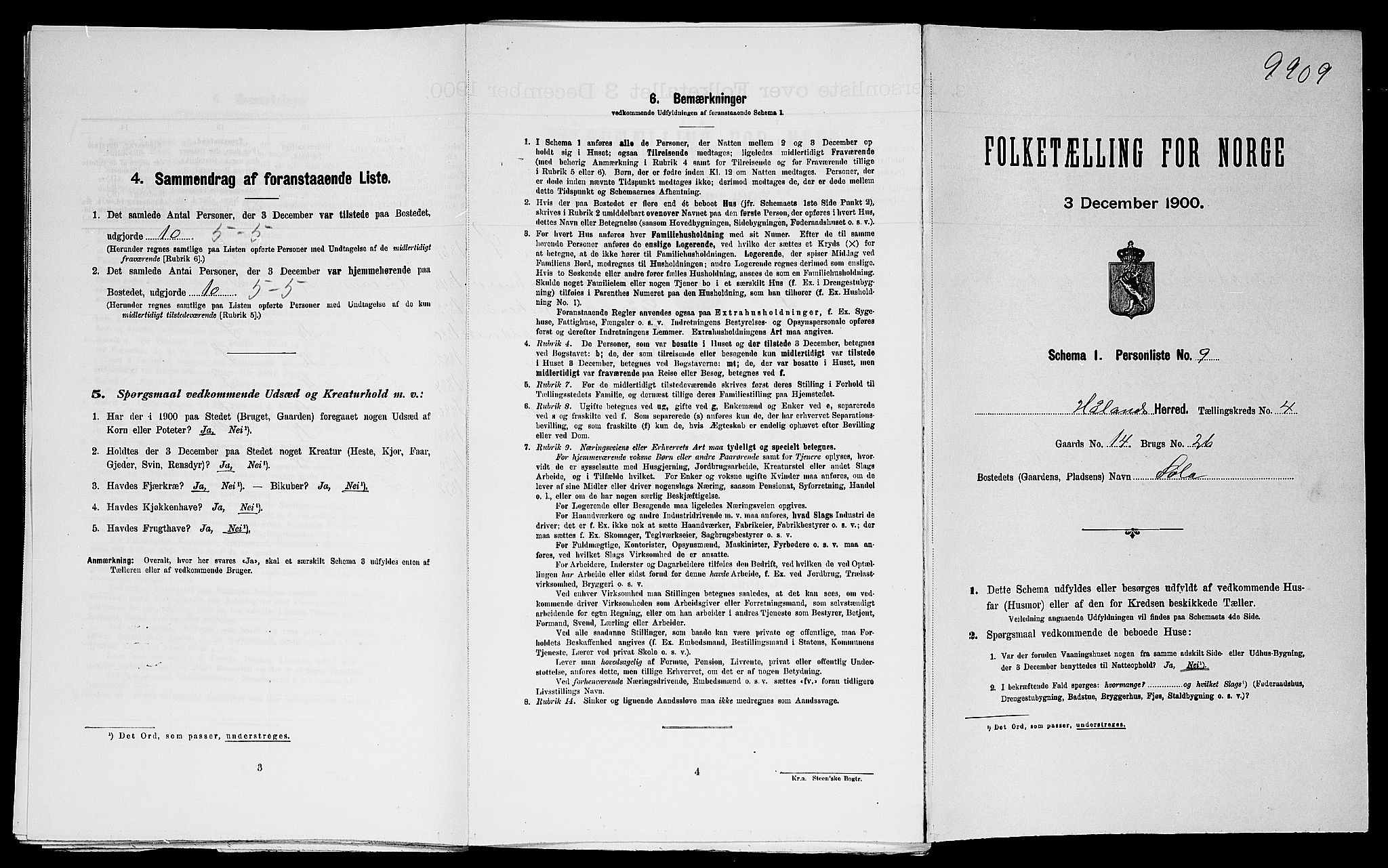 SAST, Folketelling 1900 for 1124 Haaland herred, 1900, s. 621