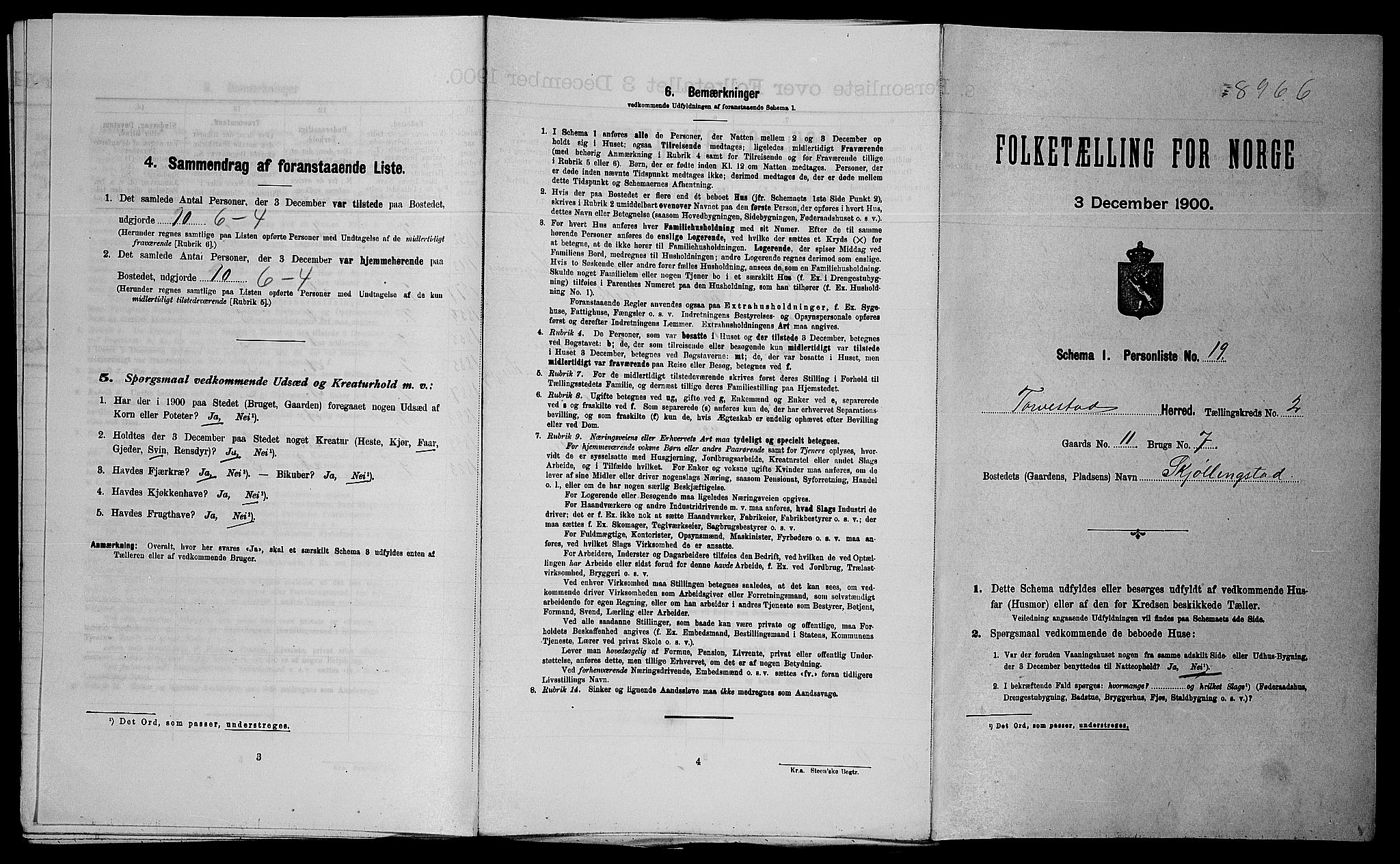SAST, Folketelling 1900 for 1152 Torvastad herred, 1900, s. 279