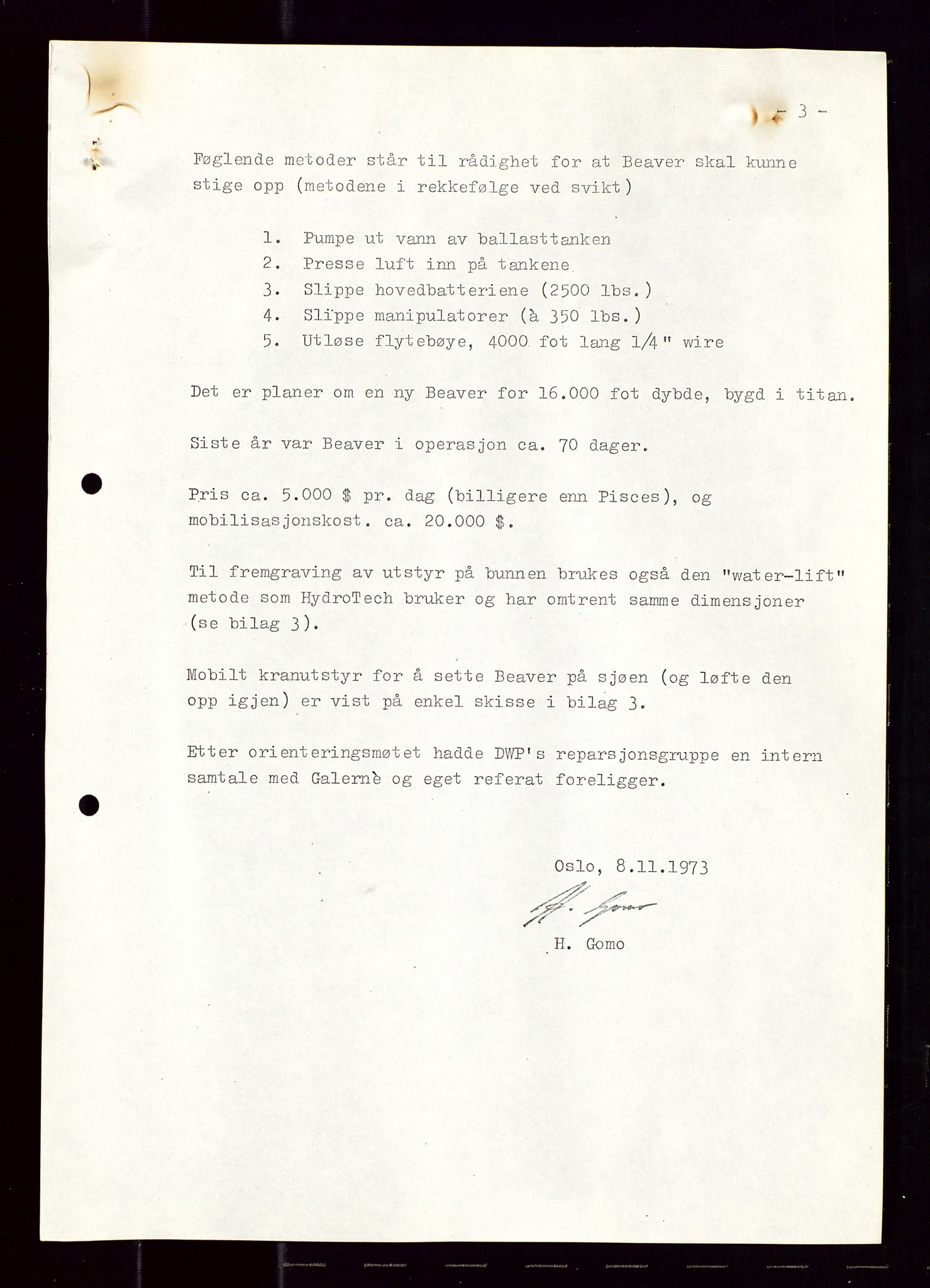 Industridepartementet, Oljekontoret, AV/SAST-A-101348/Di/L0001: DWP, møter juni - november, komiteemøter nr. 19 - 26, 1973-1974, s. 406