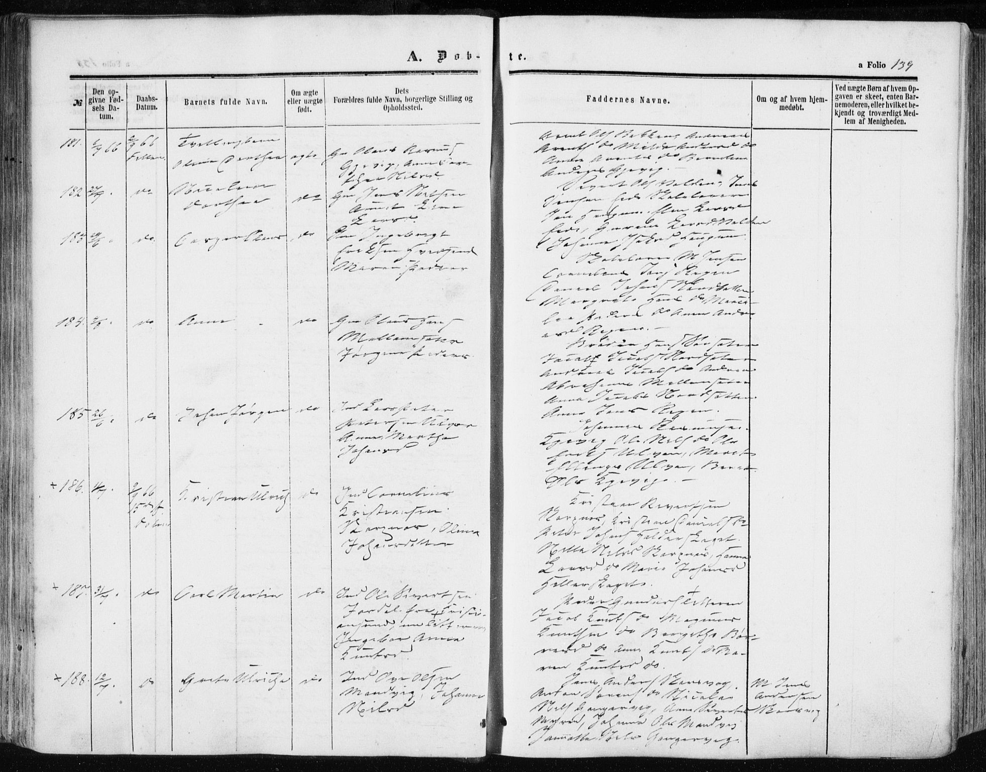 Ministerialprotokoller, klokkerbøker og fødselsregistre - Sør-Trøndelag, SAT/A-1456/634/L0531: Ministerialbok nr. 634A07, 1861-1870, s. 139