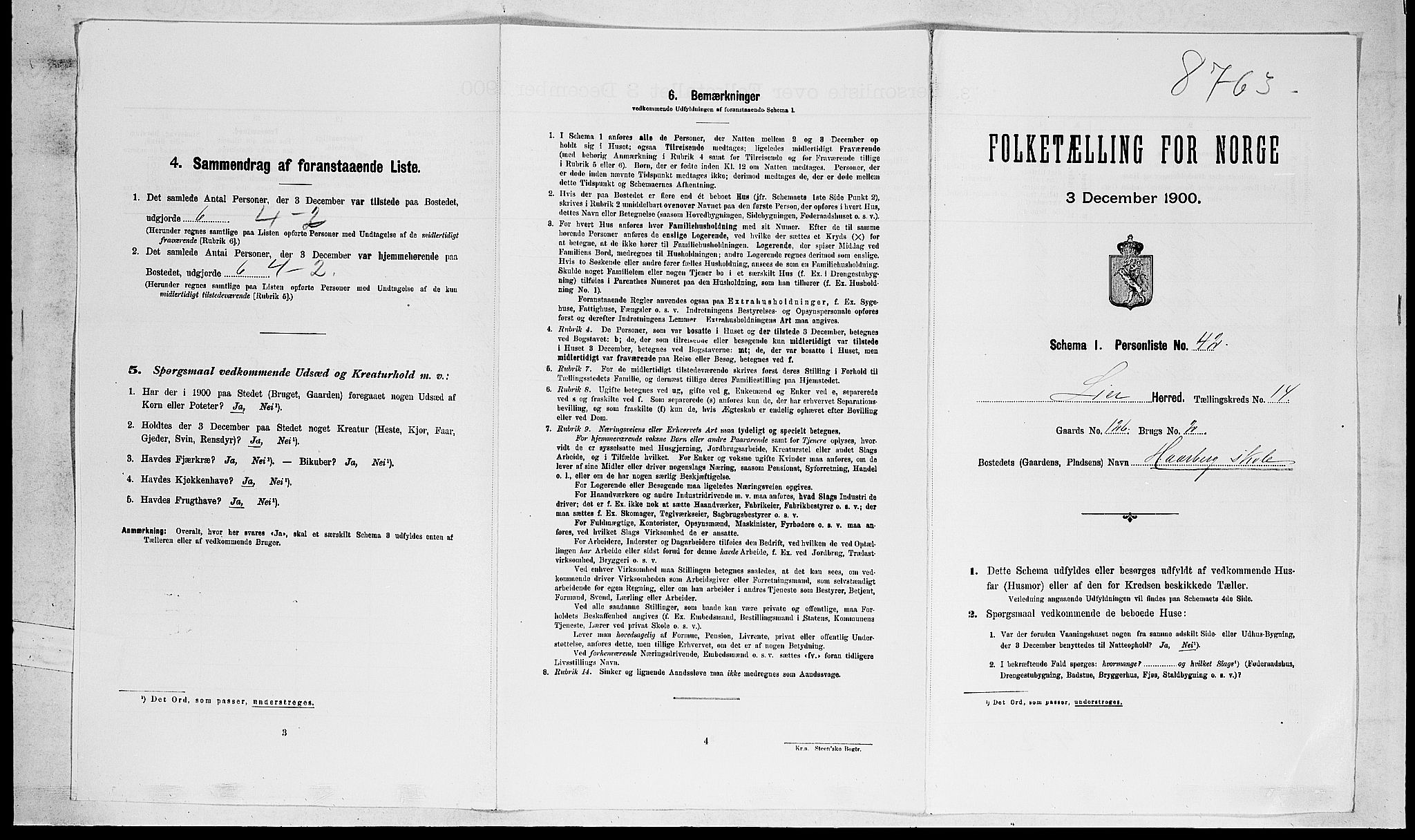 RA, Folketelling 1900 for 0626 Lier herred, 1900, s. 2348