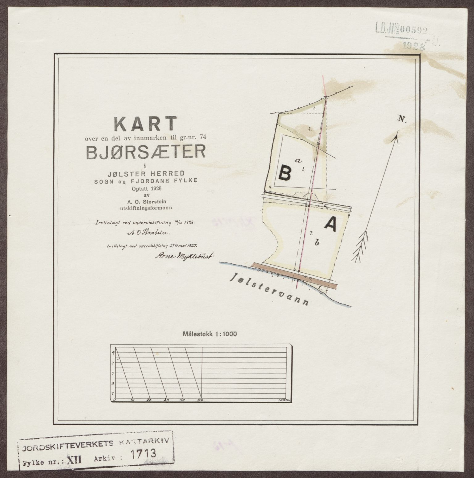 Jordskifteverkets kartarkiv, RA/S-3929/T, 1859-1988, s. 1998